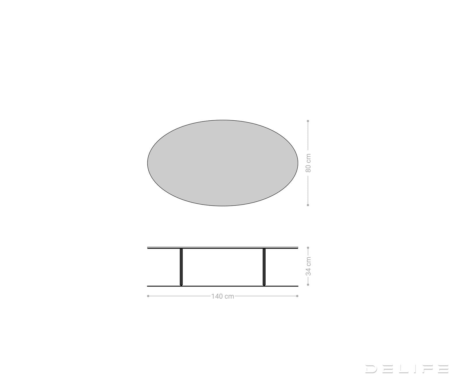Klub stolić Edge 140x80cm, Materijal: Keramika Laminam Noir Desir