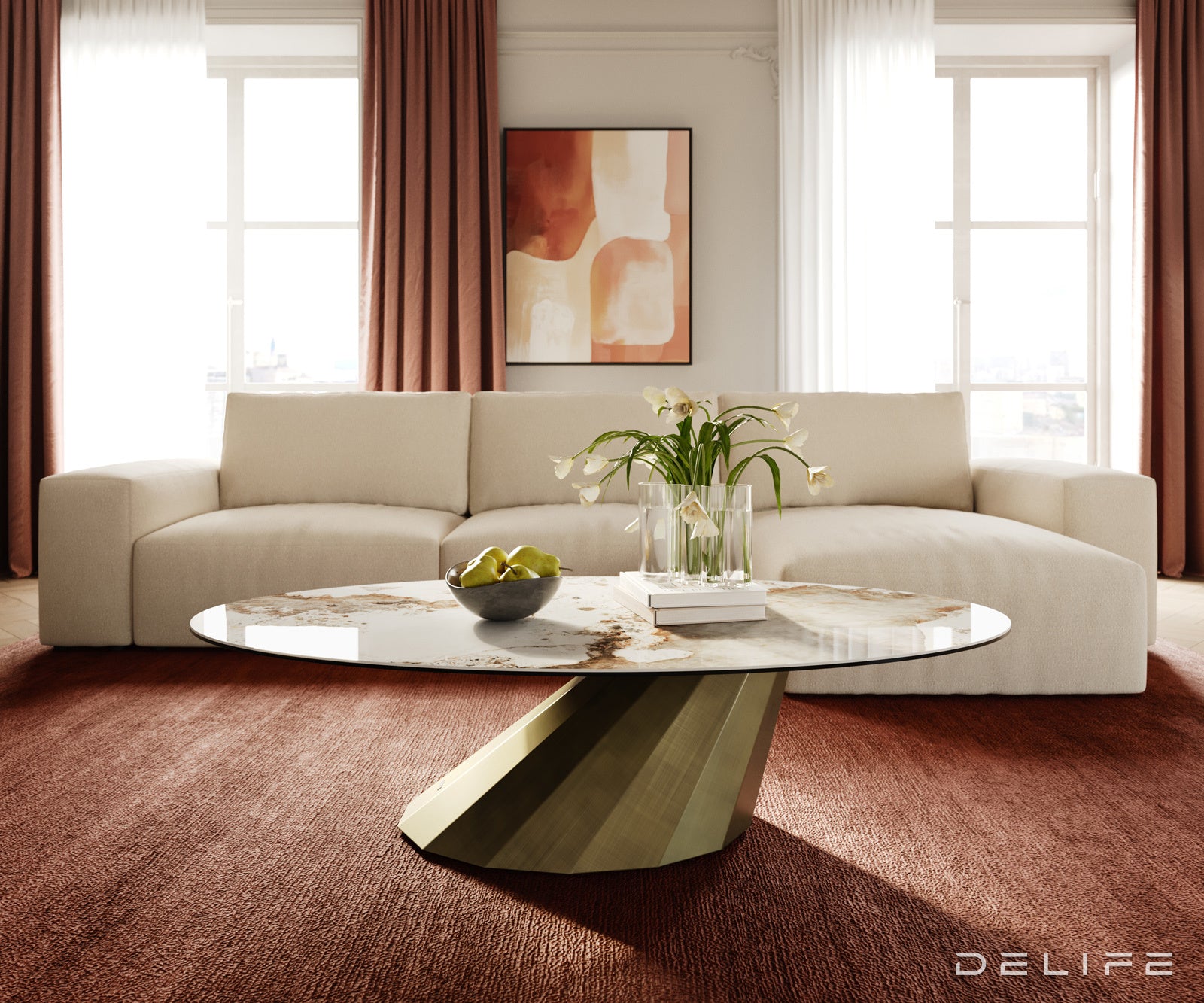 Klub stolić Edge 140x80cm, Materijal: Keramika Minas Melange