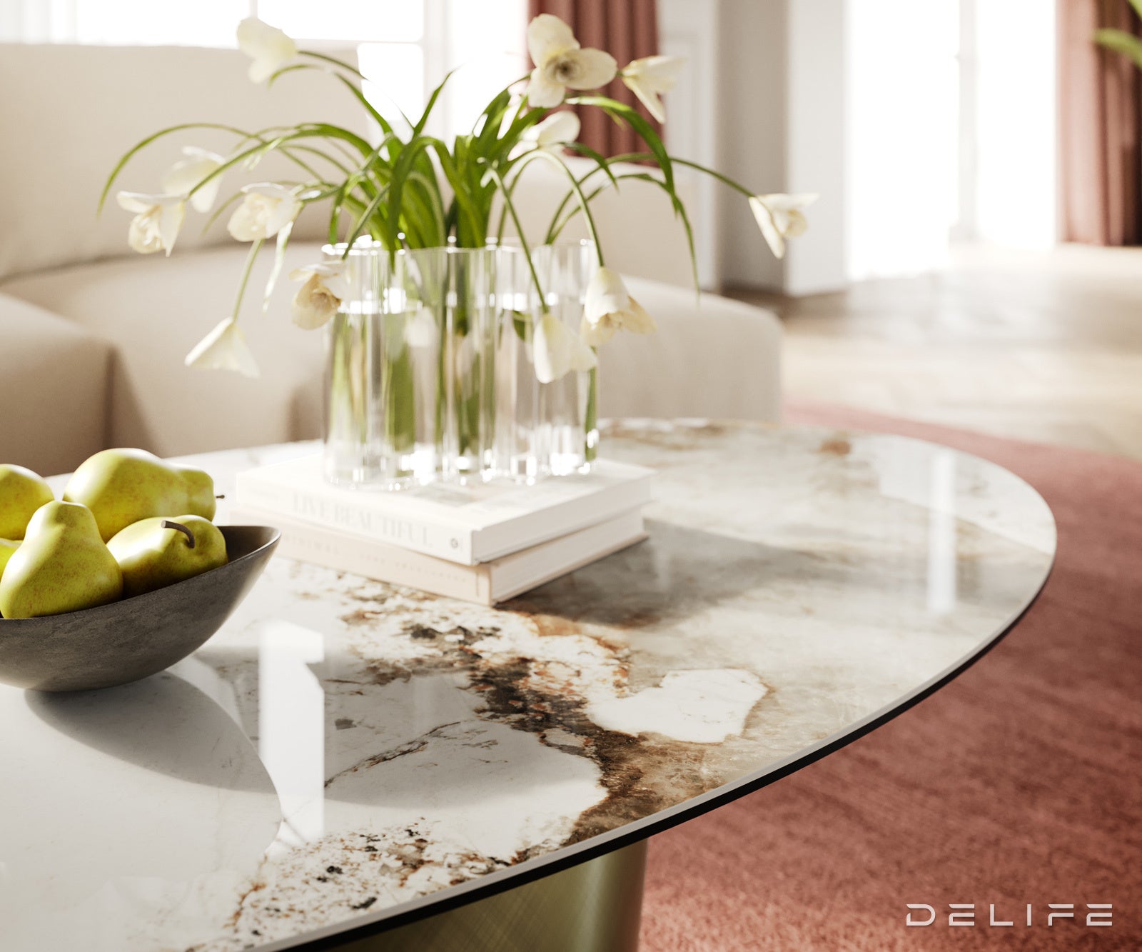 Klub stolić Edge 140x80cm, Materijal: Keramika Minas Melange