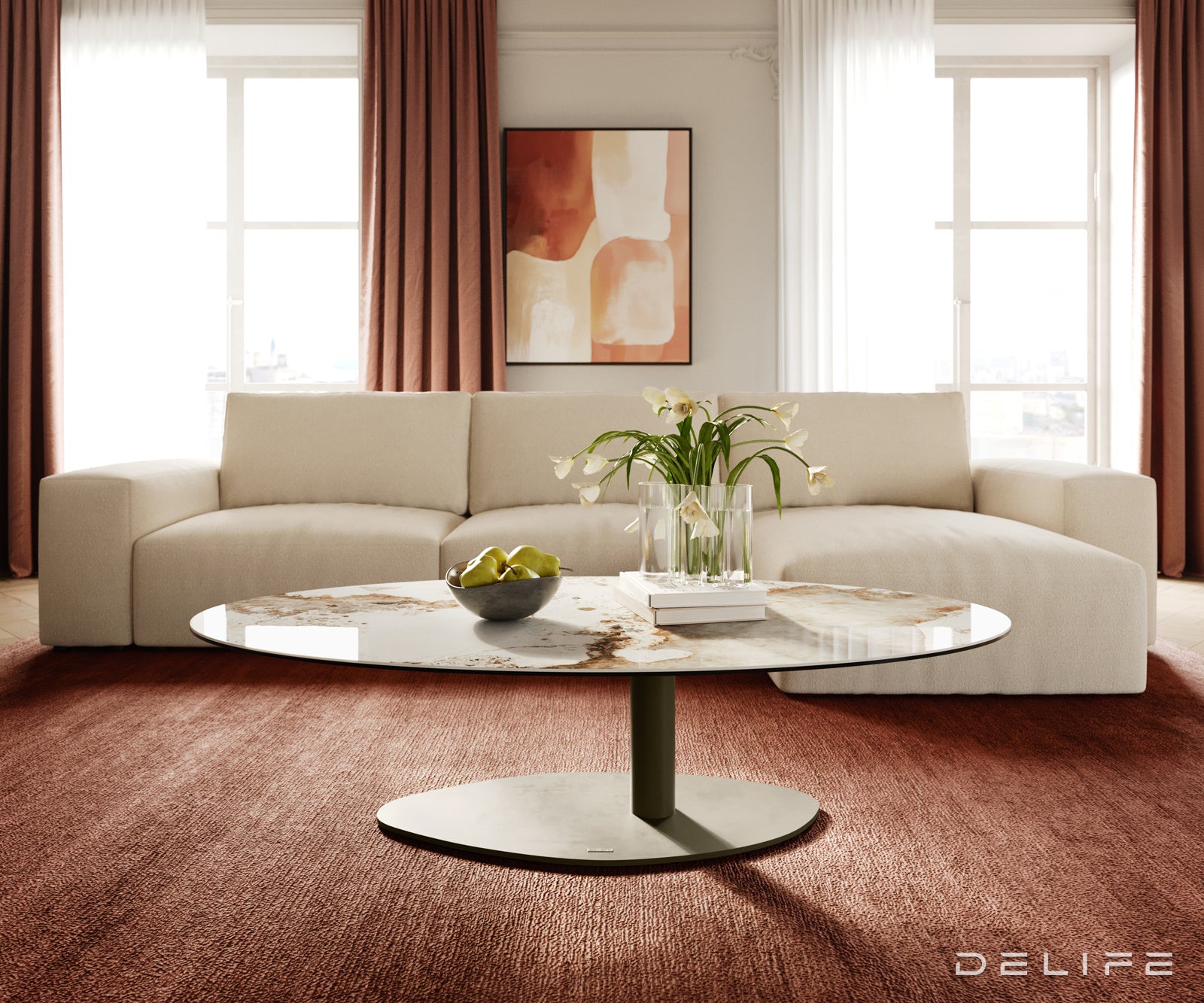 Klub stolić Edge 140x80cm, Materijal: Keramika Minas Melange