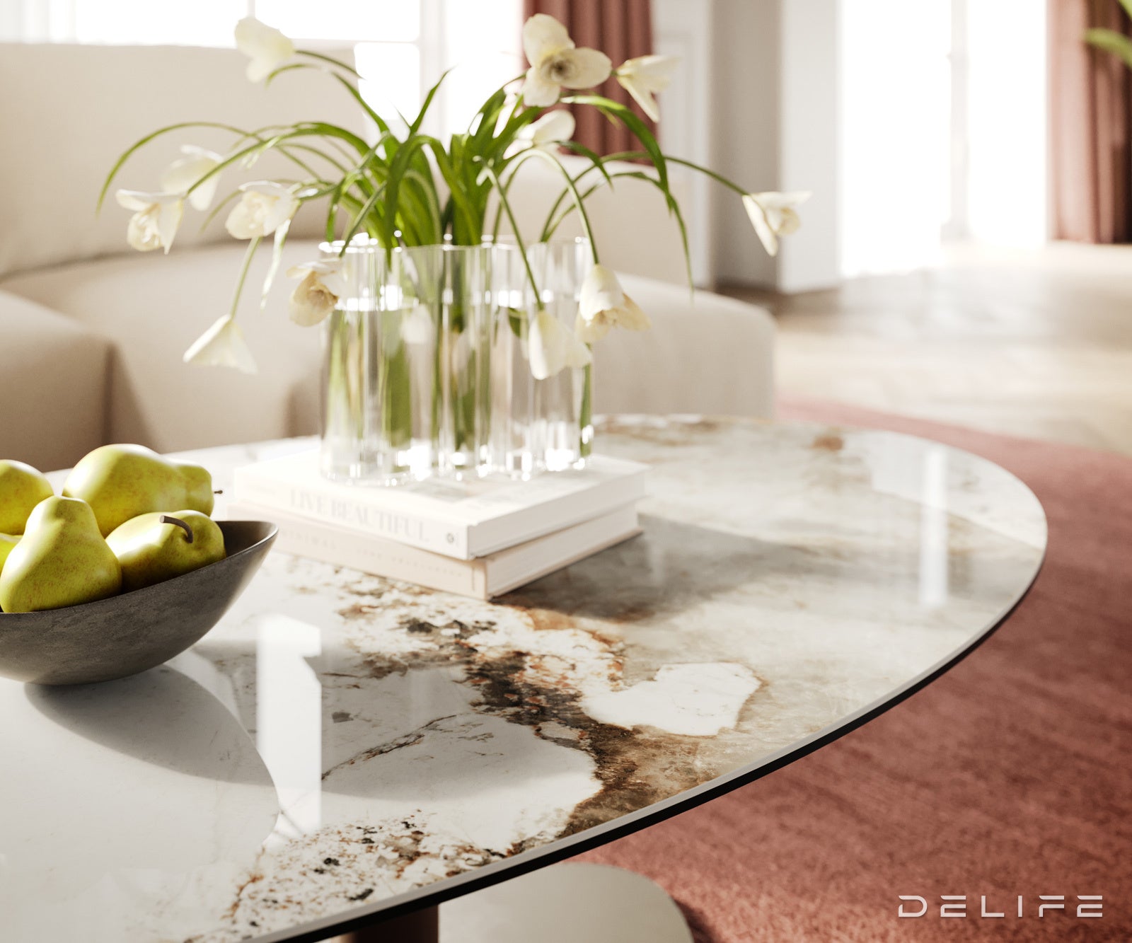 Klub stolić Edge 140x80cm, Materijal: Keramika Minas Melange