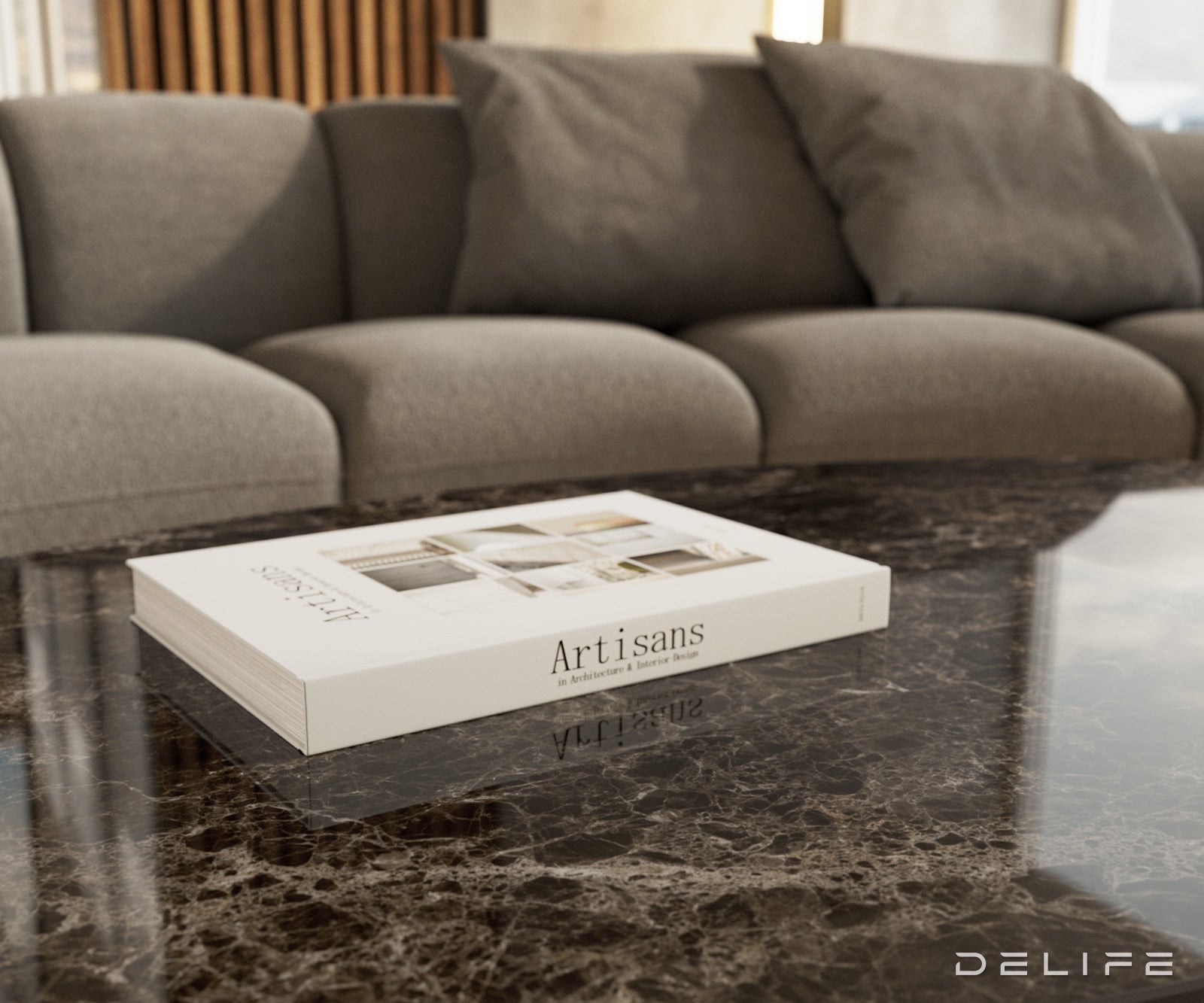 Klub stolić Edge 140x80cm, Materijal: Keramika Laminam Emperador Extra Lucidato