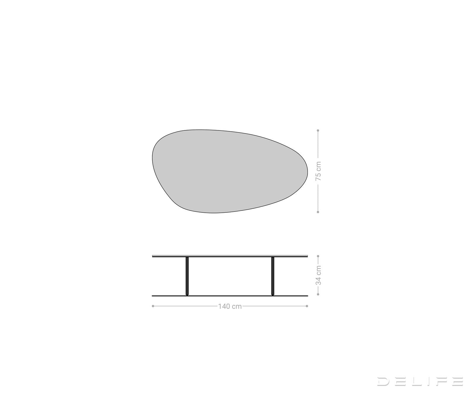 Klub stolić Edge 140x75cm, Materijal: Keramika Emperador Extra Lucidato
