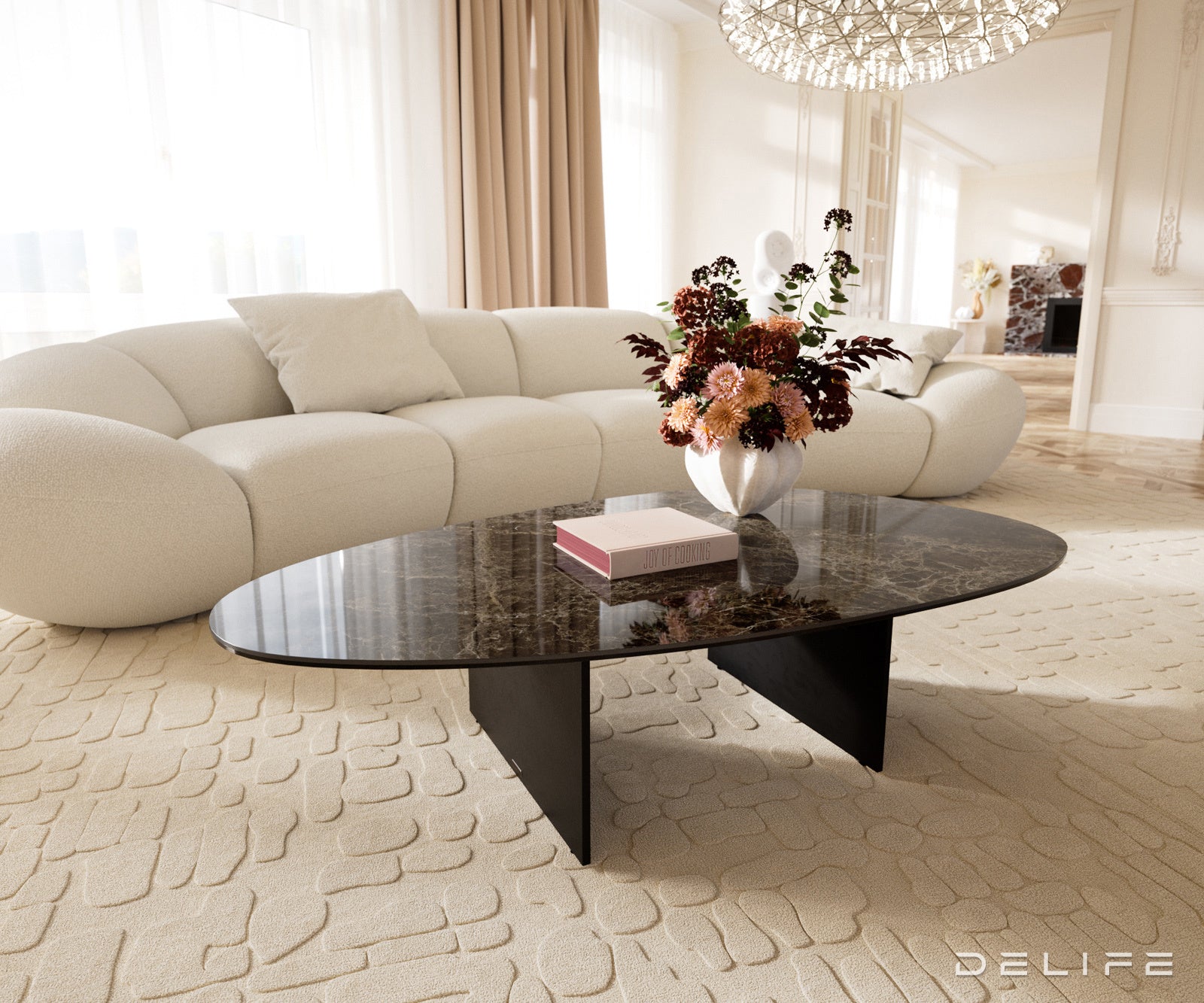 Klub stolić Edge 140x75cm, Materijal: Keramika Emperador Extra Lucidato