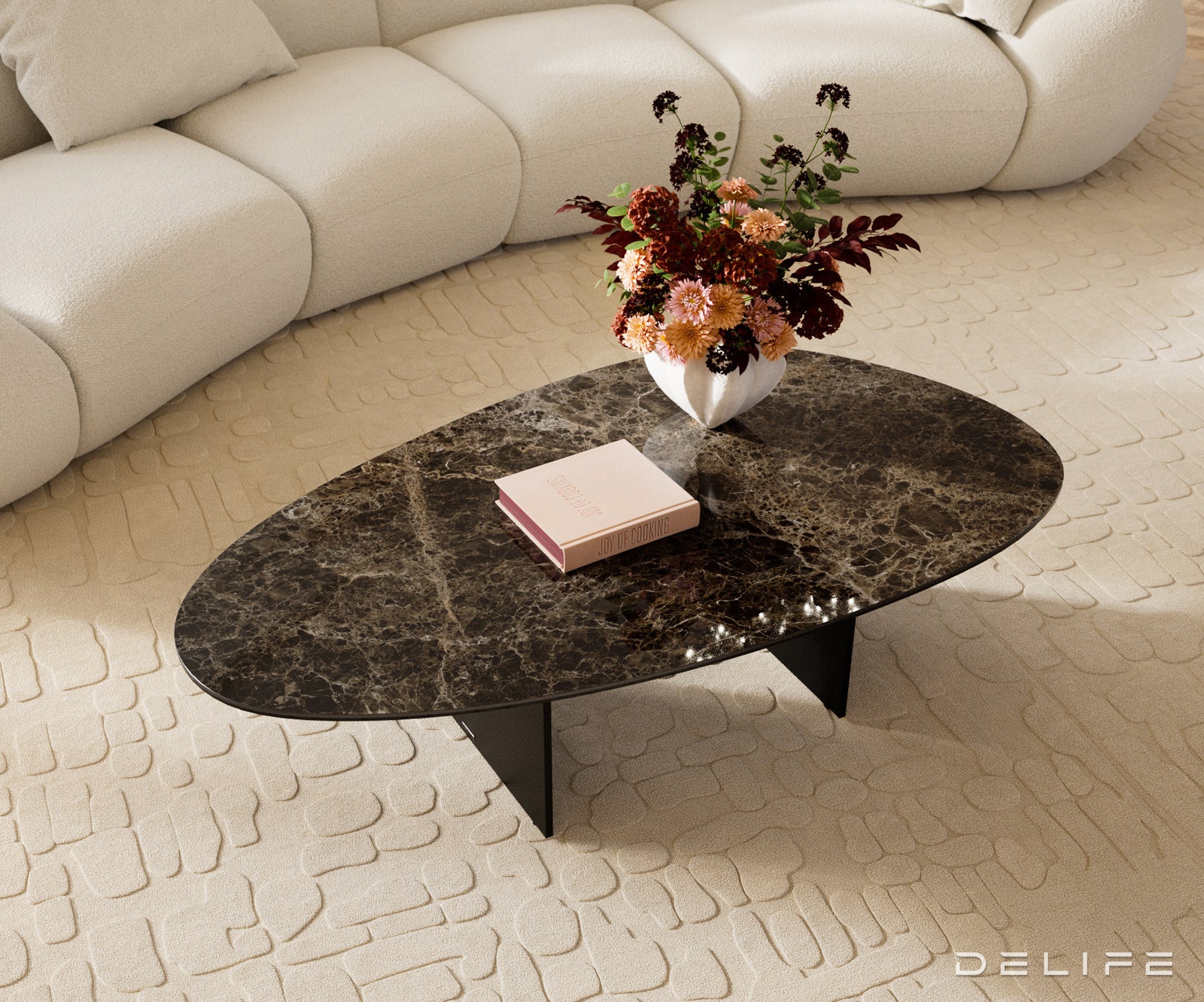 Klub stolić Edge 140x75cm, Materijal: Keramika Emperador Extra Lucidato