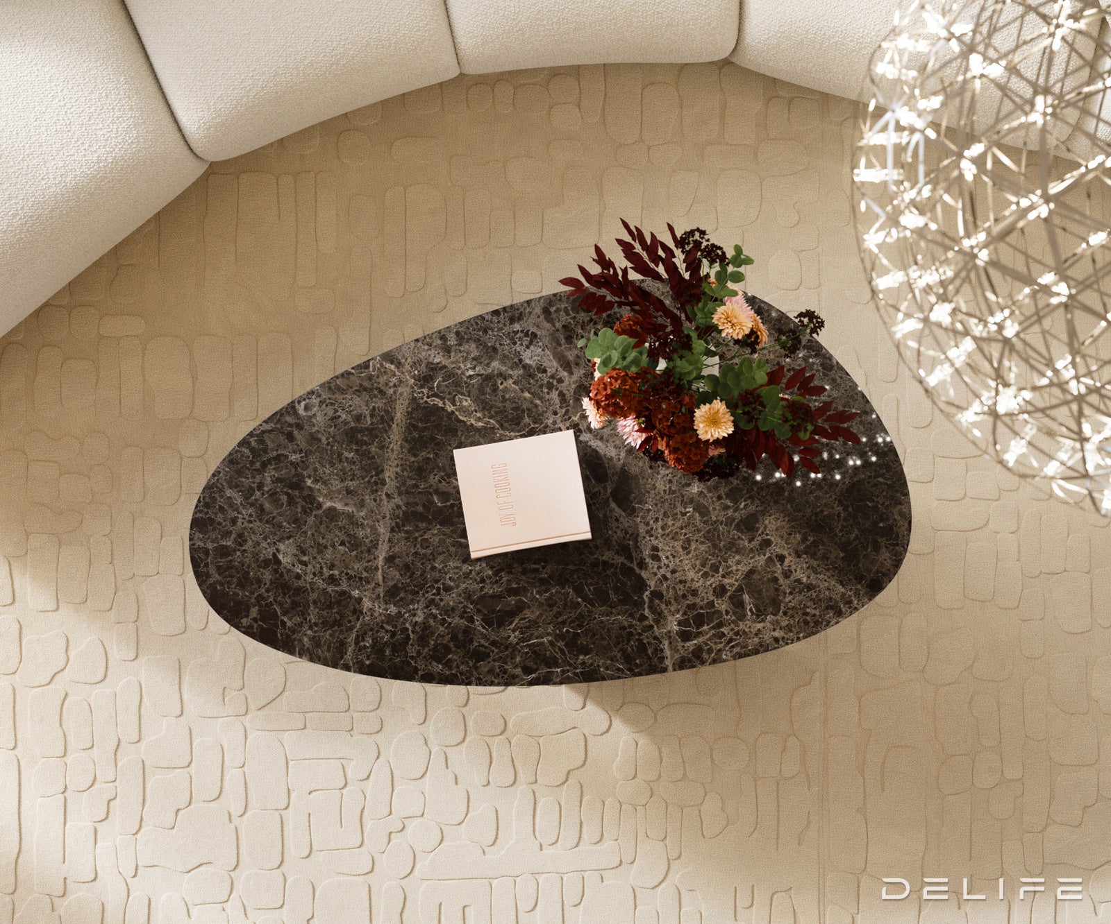 Klub stolić Edge 140x75cm, Materijal: Keramika Emperador Extra Lucidato
