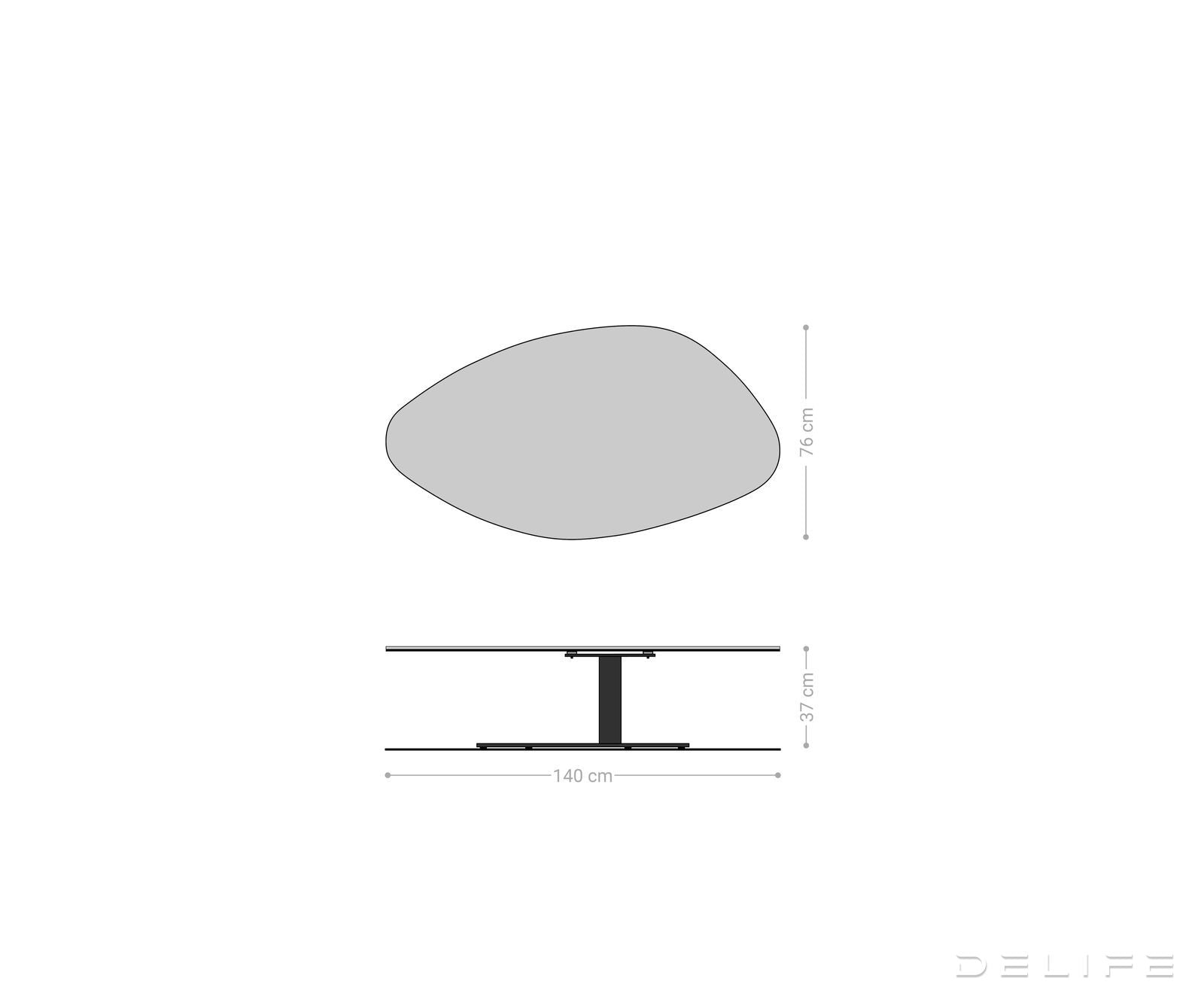 Klub stolić Edge 140x76cm, Materijal: Keramika Noir Desir