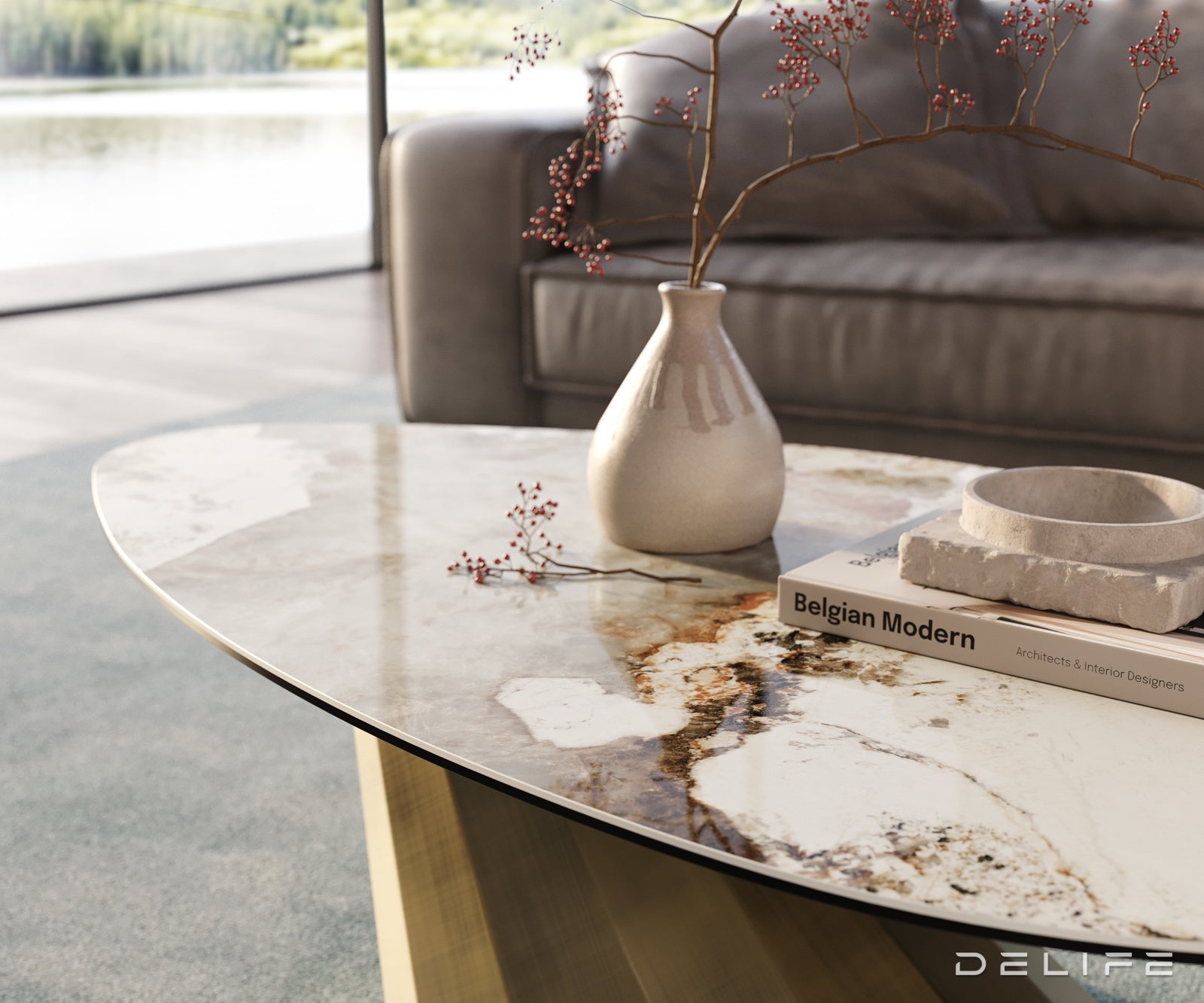 Klub stolić Edge 140x76cm, Materijal: Keramika Minas Melange