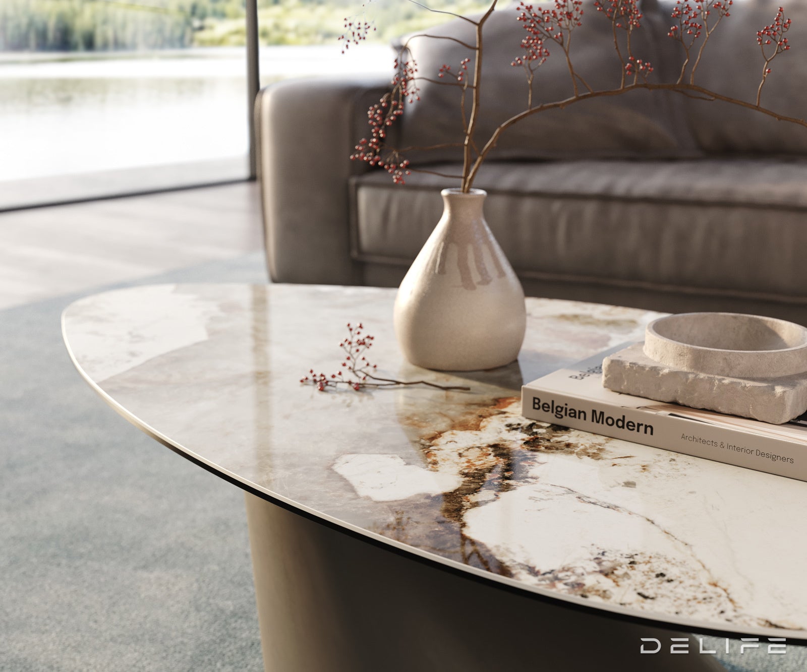 Klub stolić Edge 140x76cm, Materijal: Keramika Minas Melange