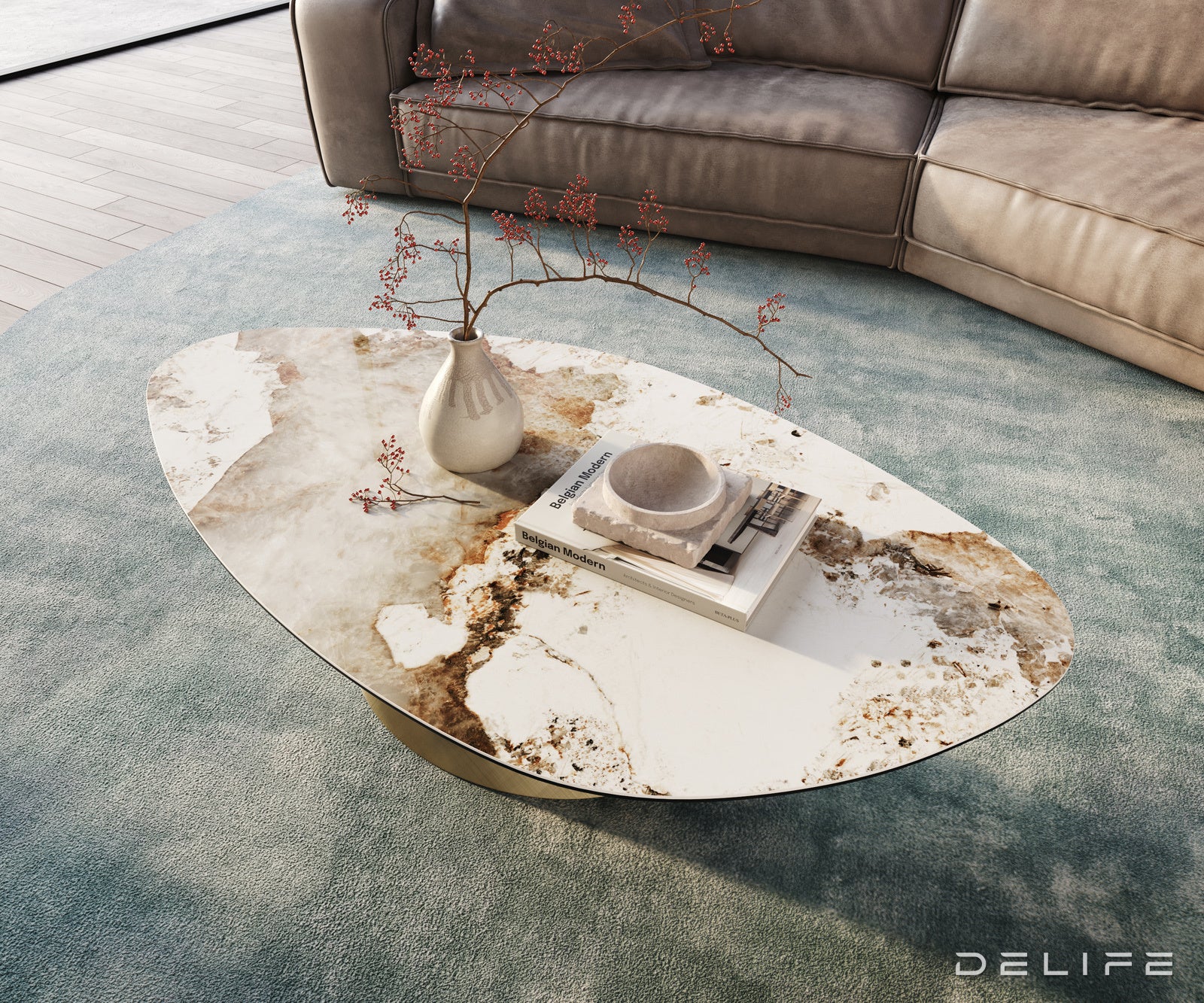 Klub stolić Edge 140x76cm, Materijal: Keramika Minas Melange