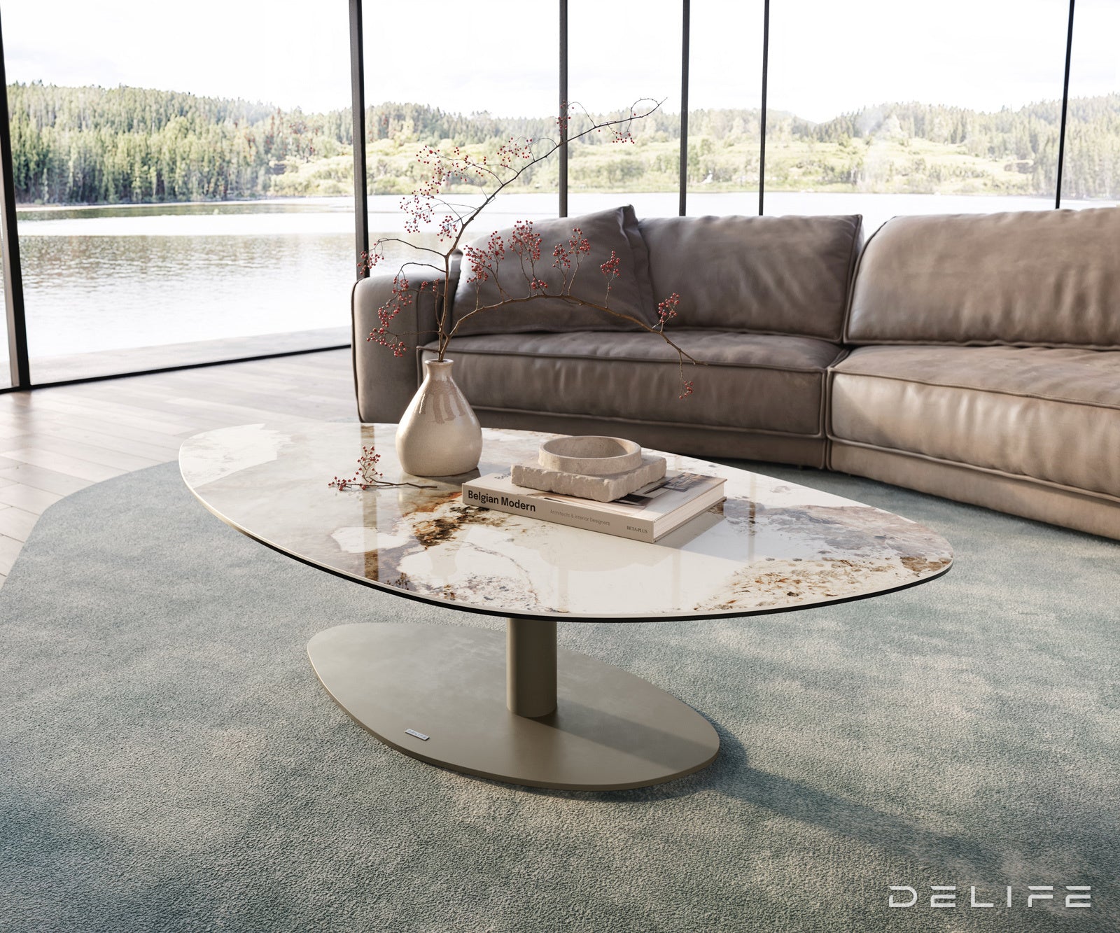 Klub stolić Edge 140x76cm, Materijal: Keramika Minas Melange