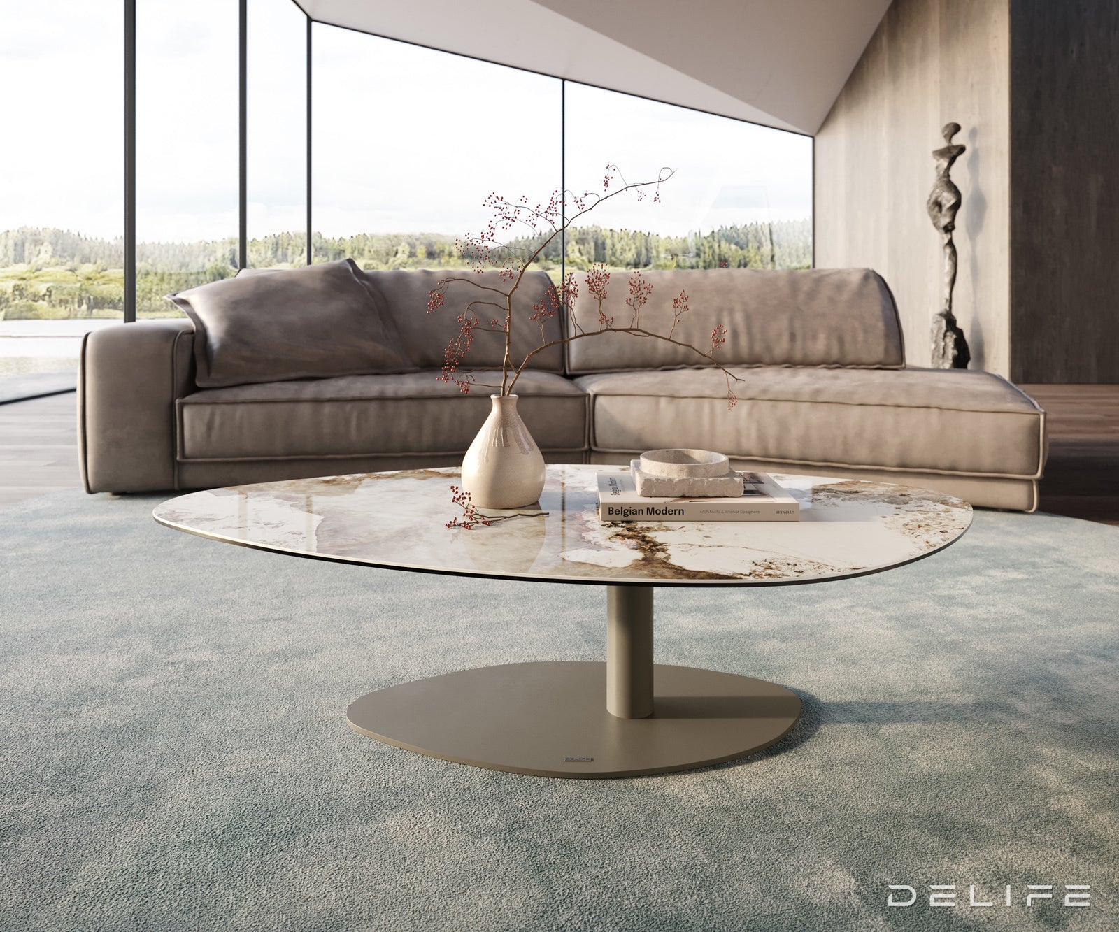 Klub stolić Edge 140x76cm, Materijal: Keramika Minas Melange