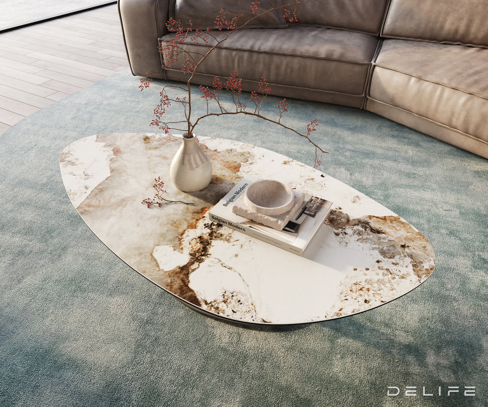 Klub stolić Edge 140x76cm, Materijal: Keramika Minas Melange