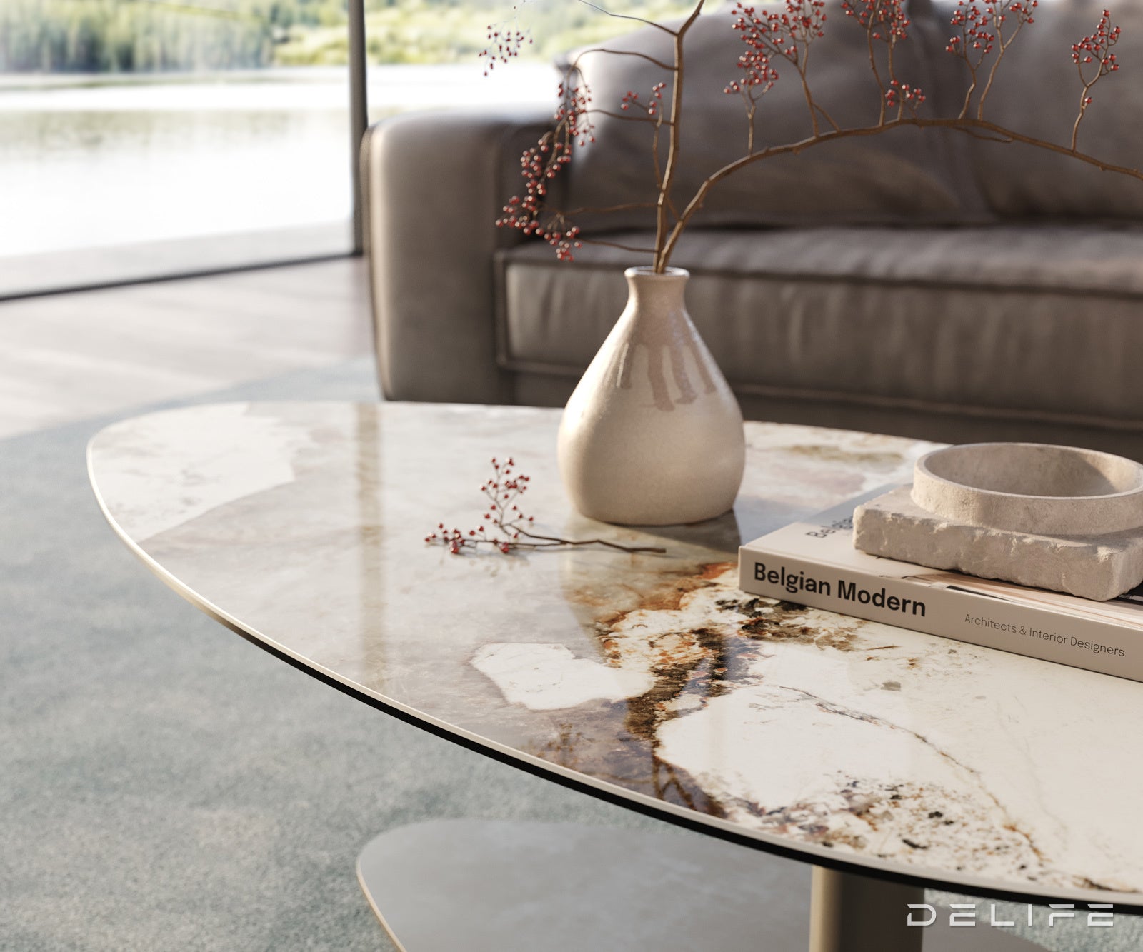 Klub stolić Edge 140x76cm, Materijal: Keramika Minas Melange