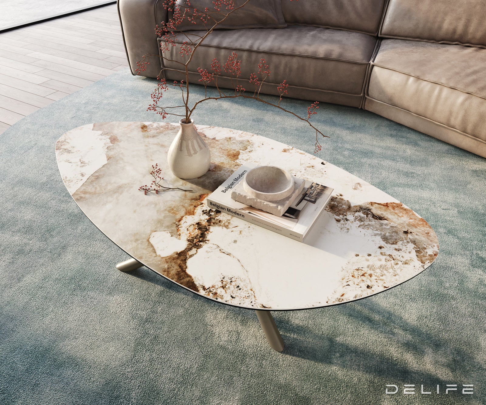 Klub stolić Edge 140x76cm, Materijal: Keramika Minas Melange