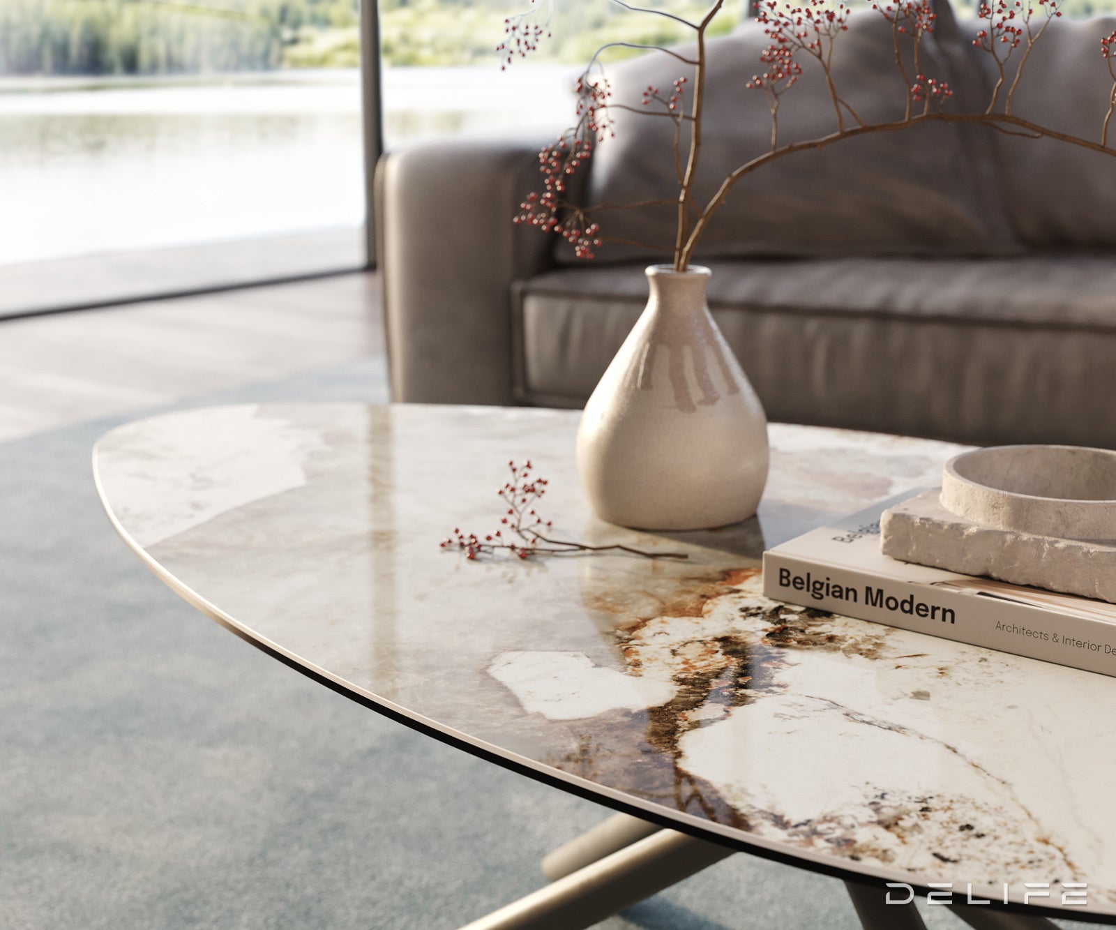 Klub stolić Edge 140x76cm, Materijal: Keramika Minas Melange