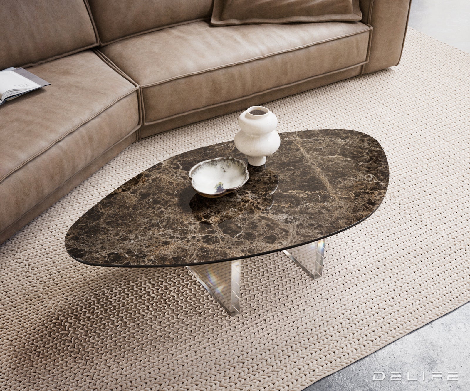 Klub stolić Edge 140x76cm, Materijal: Keramika Emeprador Extra Lucidato