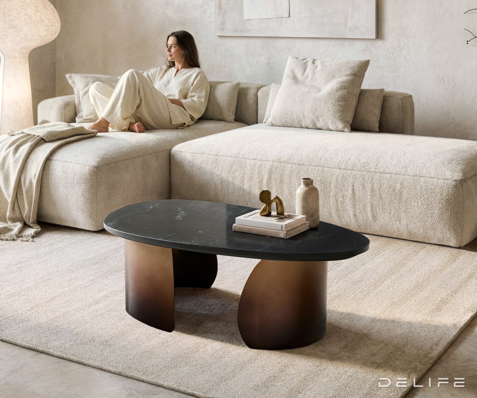 Klub stolić Marvello 101x50cm, Materijal: Mramor