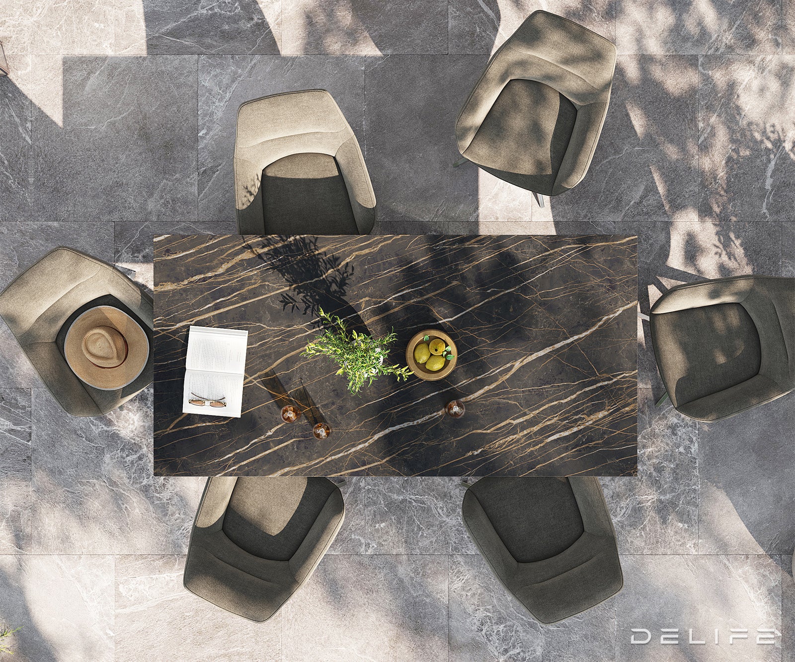 Outdoor stol Edge 200x100cm, Materijal: Keramika Noir Desir