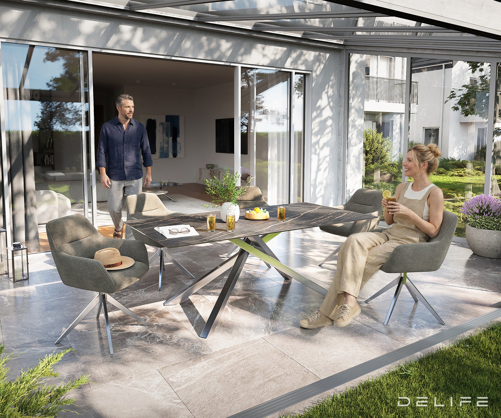 Outdoor stol Edge 200x100cm, Materijal: Keramika Noir Desir