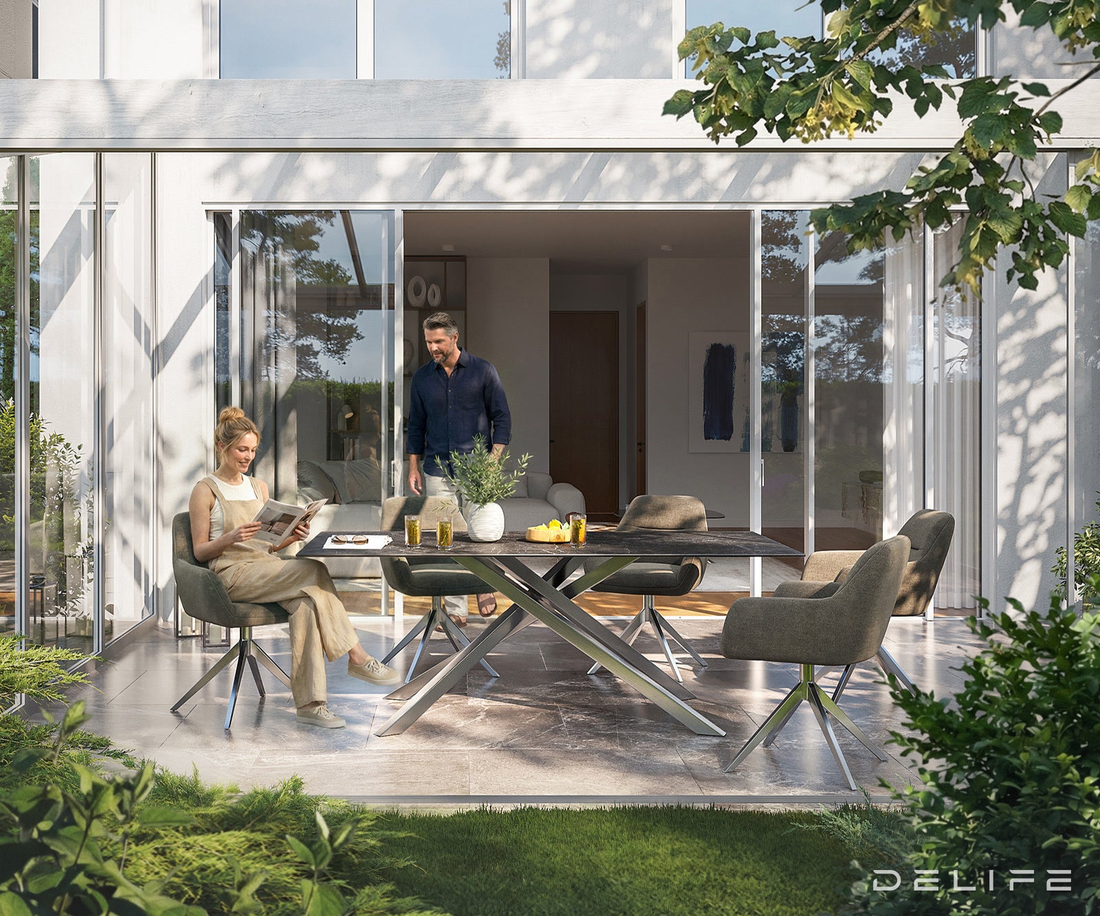 Outdoor stol Edge 200x100cm, Materijal: Keramika Nero Greco