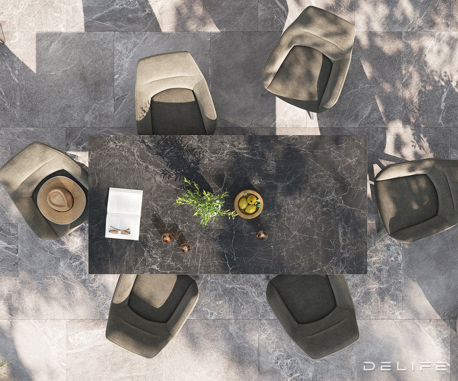 Outdoor stol Edge 200x100cm, Materijal: Keramika Nero Greco