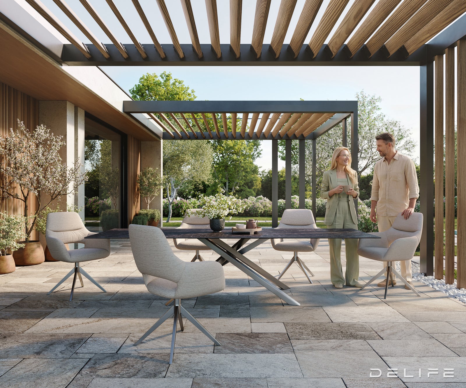 Outdoor stol Edge 300x100cm, Materijal: Keramika Nero Greco