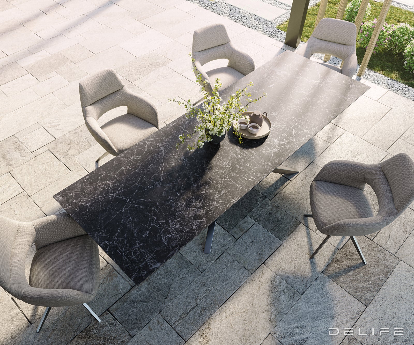 Outdoor stol Edge 300x100cm, Materijal: Keramika Nero Greco