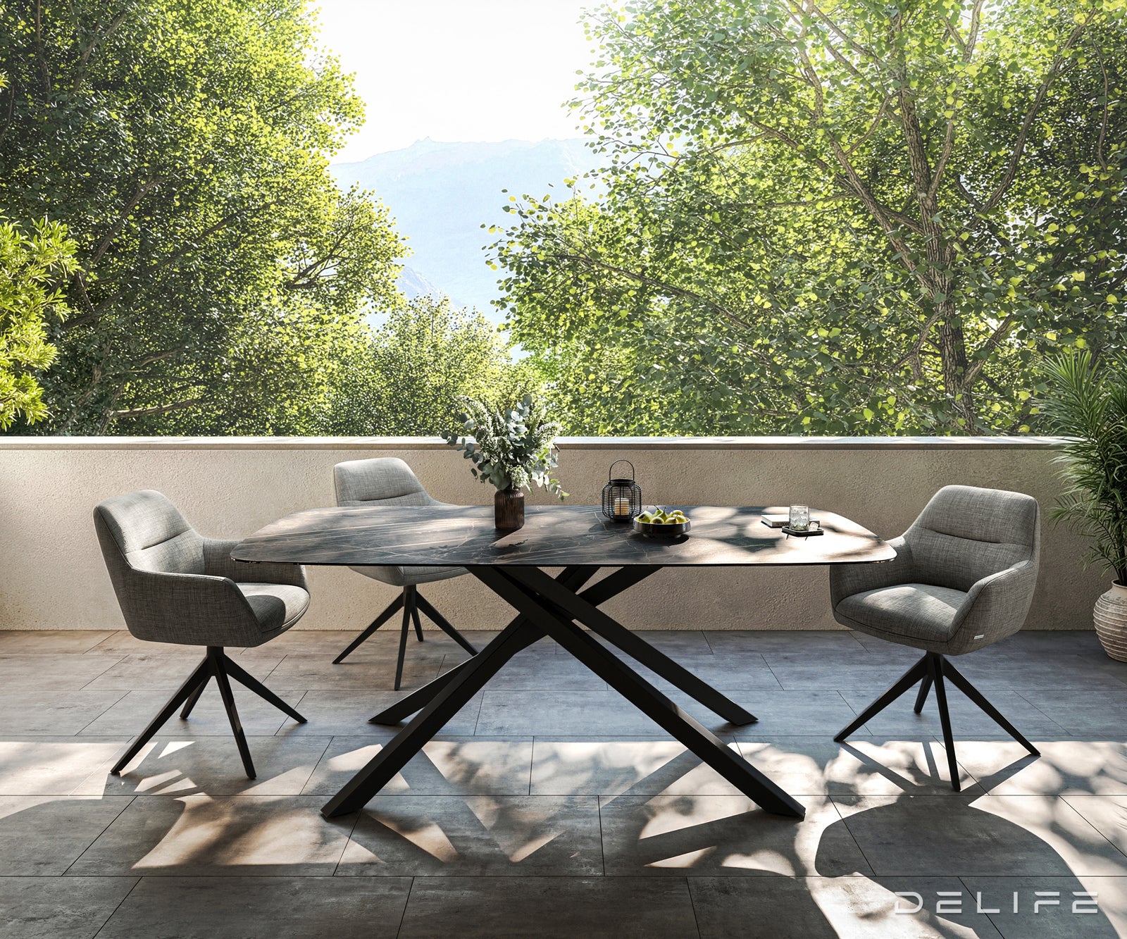 Outdoor stol Edge Boot 200x100cm, Materijal: Keramika Noir Desir