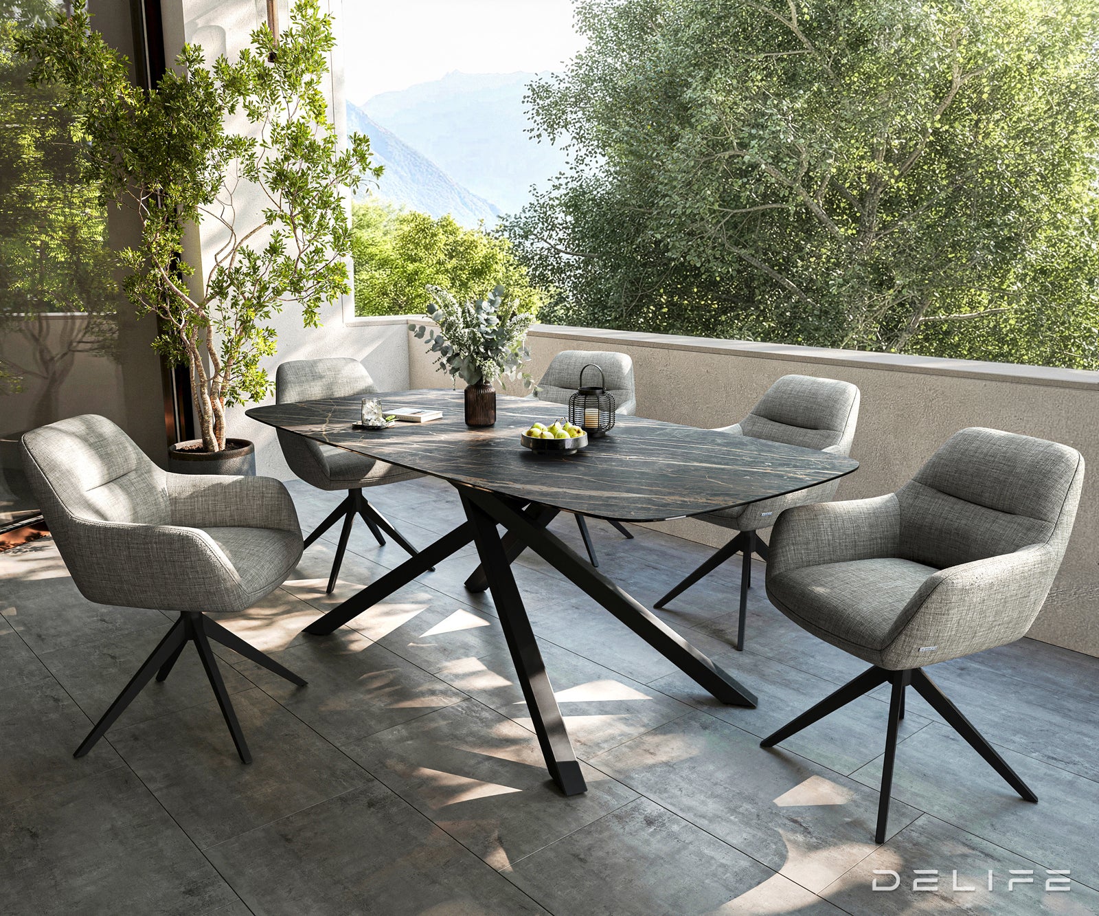 Outdoor stol Edge Boot 200x100cm, Materijal: Keramika Noir Desir