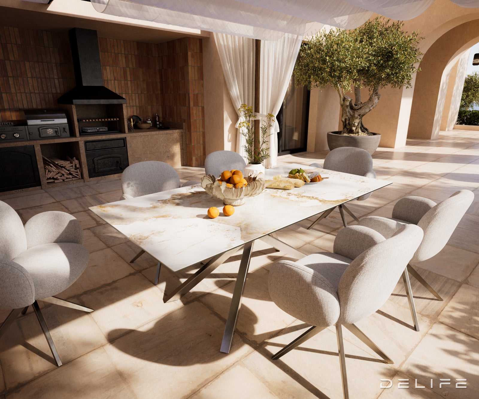 Outdoor stol Edge 200x100cm, Materijal: Keramika Minas Melange