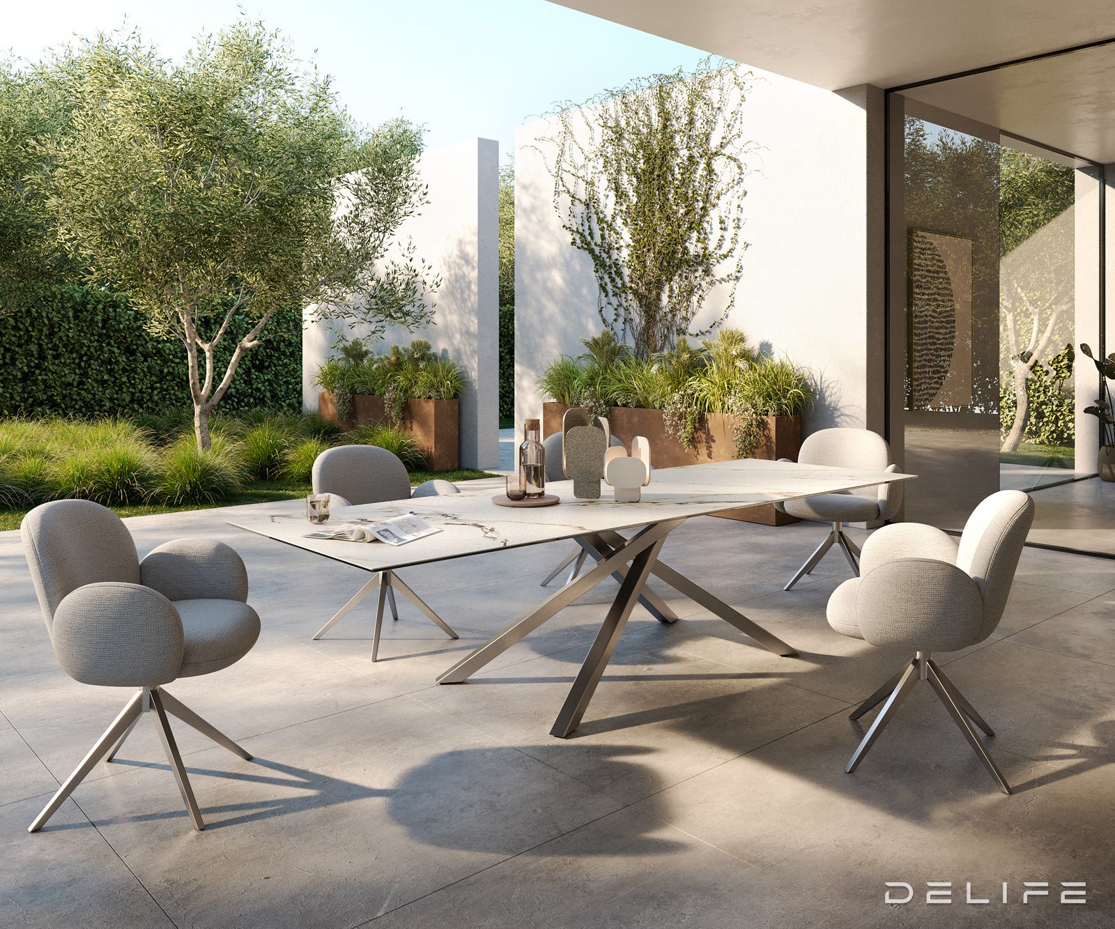 Outdoor stol Edge 300x100cm, Materijal: Keramika Calacatta Luxe