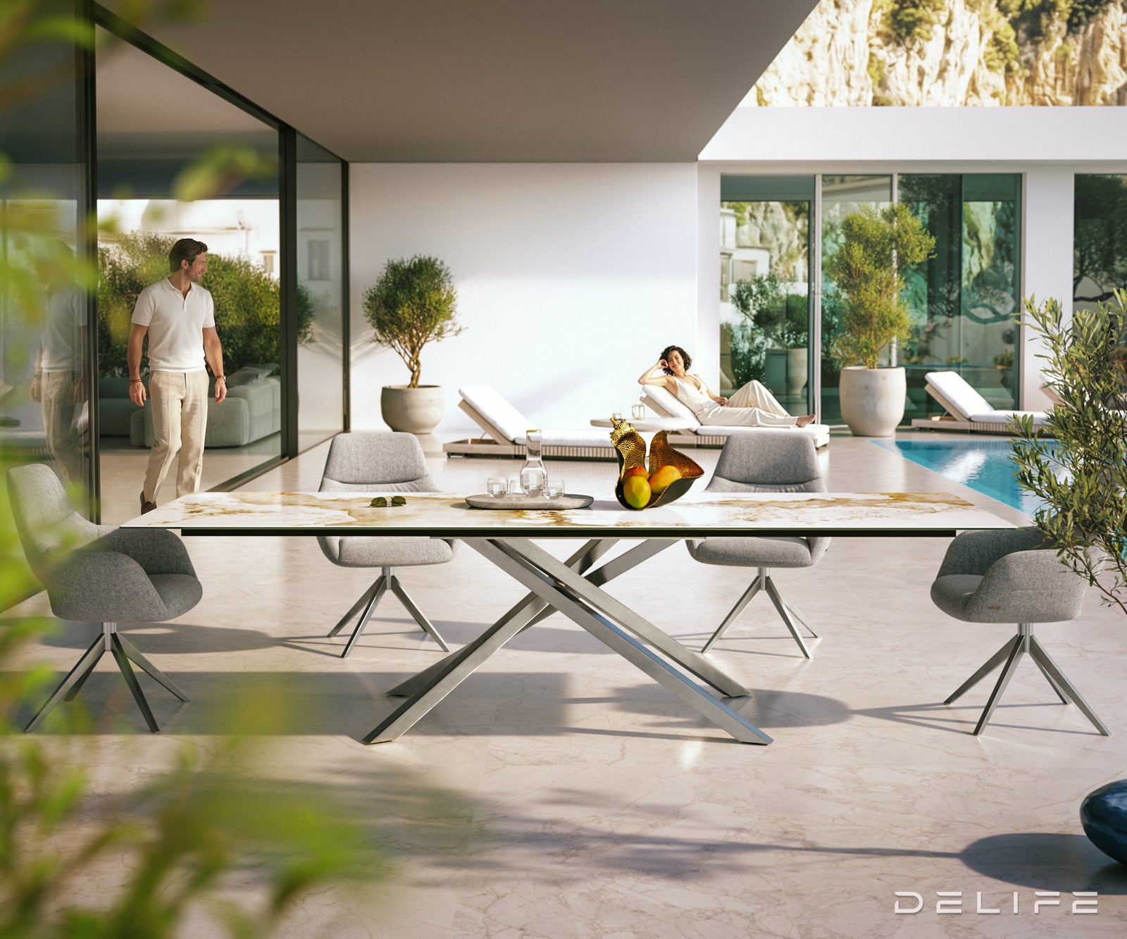 Outdoor stol Edge 300x100cm, Materijal: Keramika Minas Melange