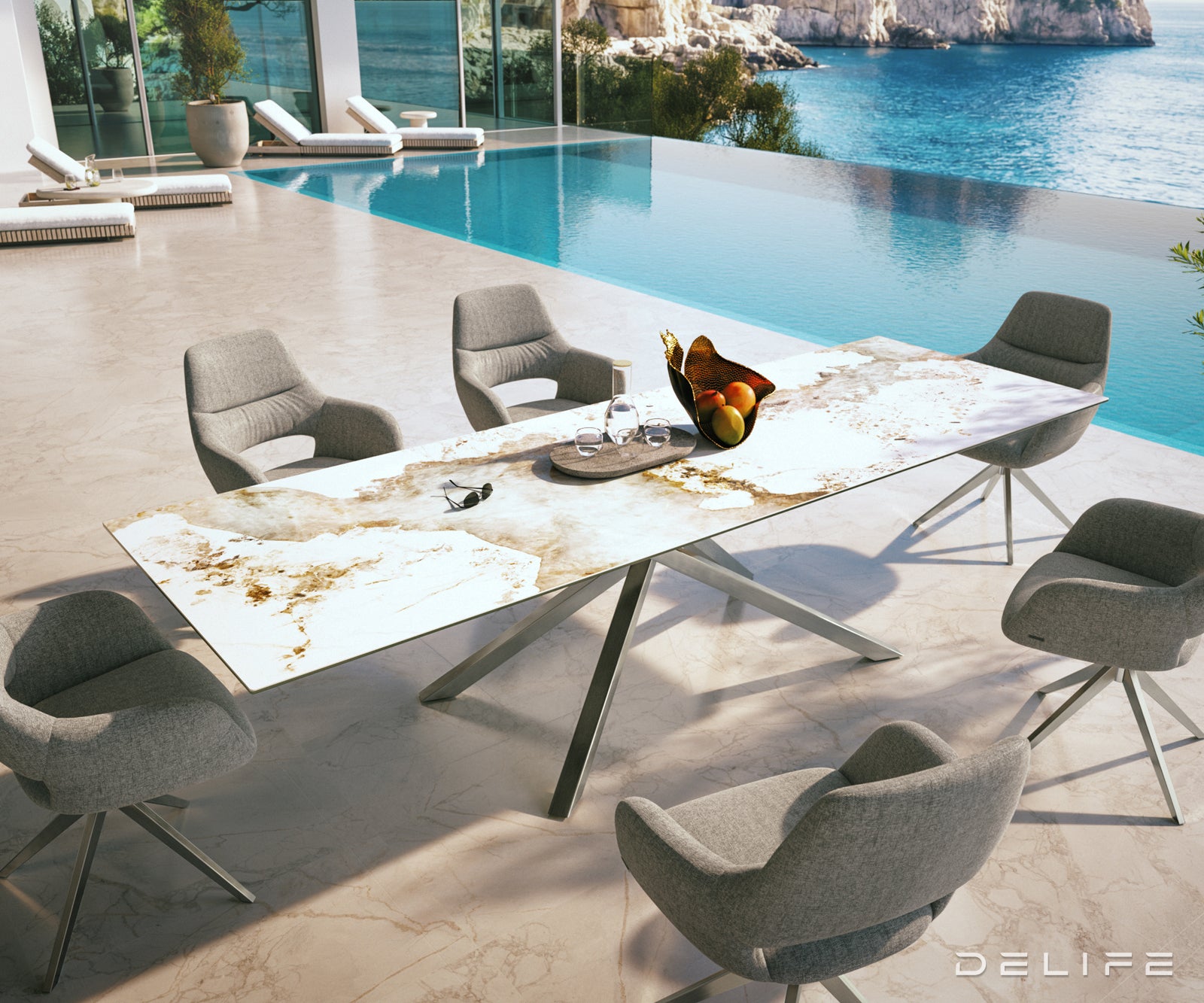 Outdoor stol Edge 300x100cm, Materijal: Keramika Minas Melange