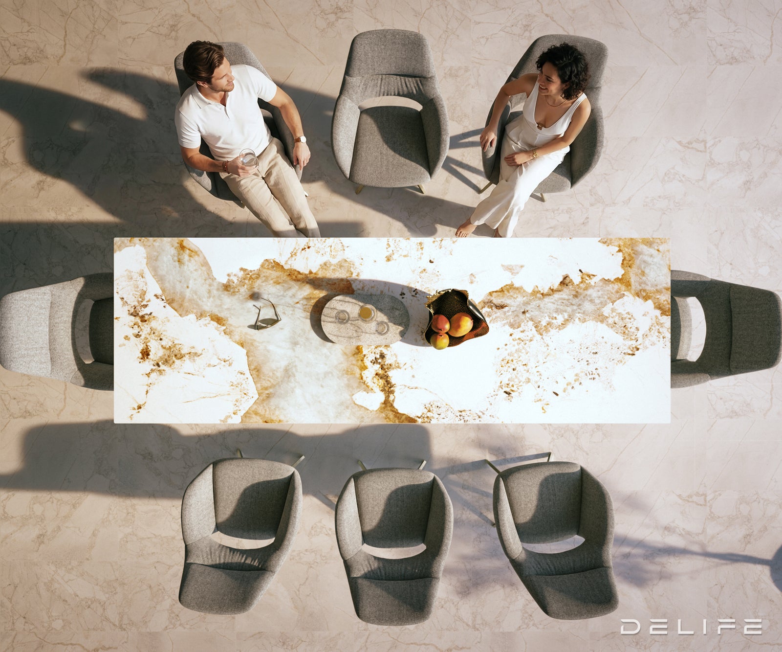 Outdoor stol Edge 300x100cm, Materijal: Keramika Minas Melange