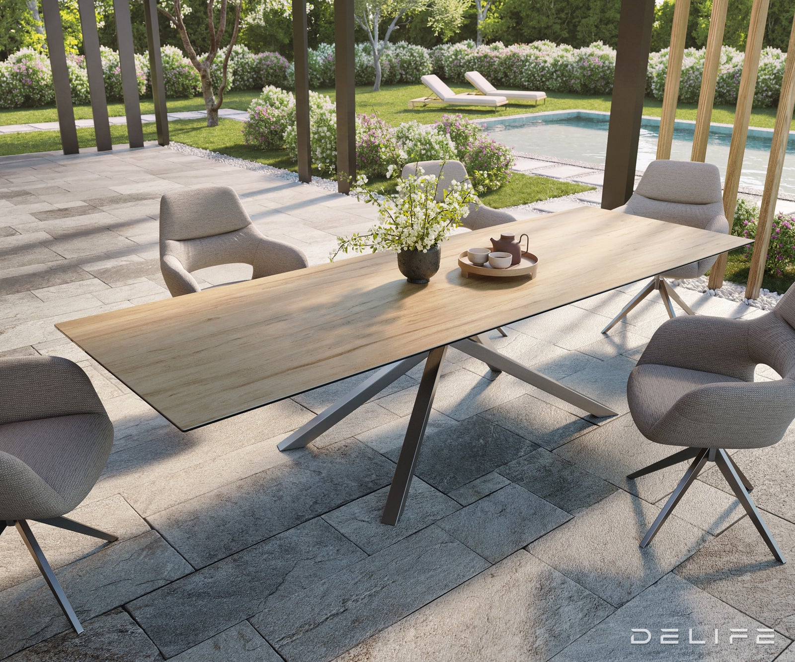 Outdoor stol Edge 300x100cm, Materijal: Keramika Sabbia