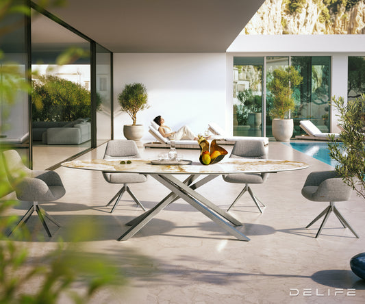 Outdoor stol Edge Oval 280x130cm, Materijal: Keramika Minas Melange