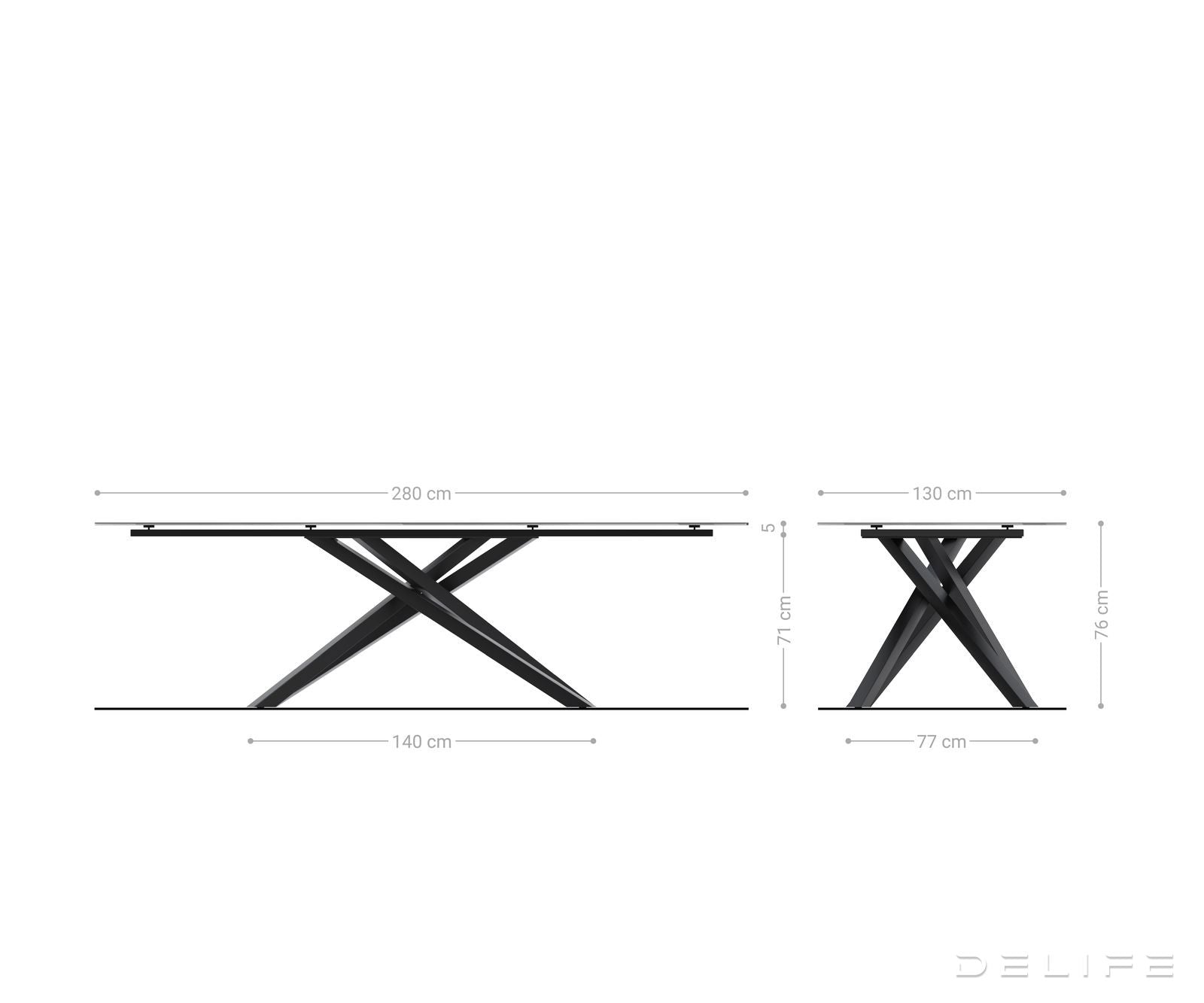 Outdoor stol Edge Oval 280x130cm, Materijal: Keramika Sabbia