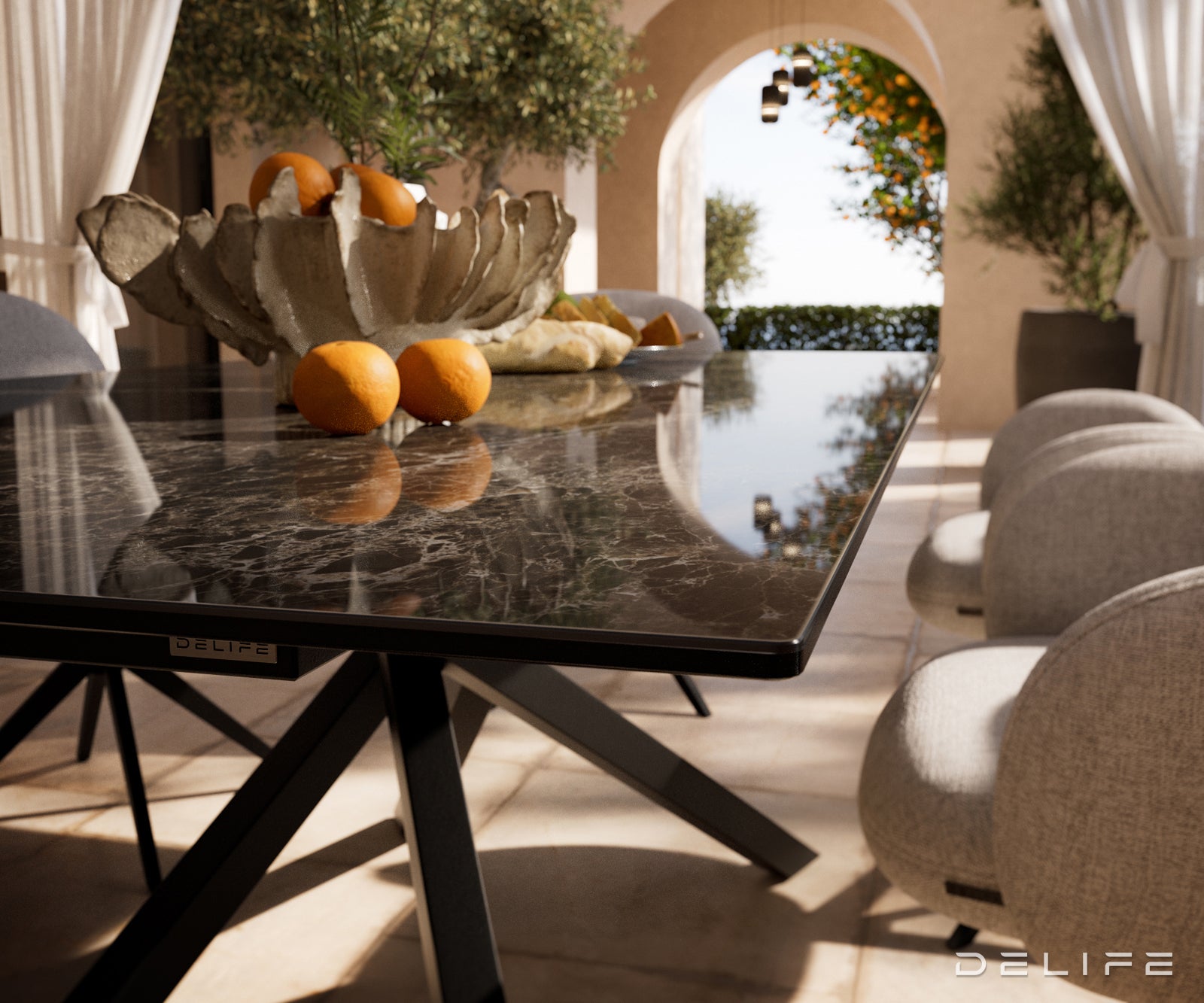 Outdoor stol Edge 200x100cm, Materijal: Keramika Emperador Extra Lucidato