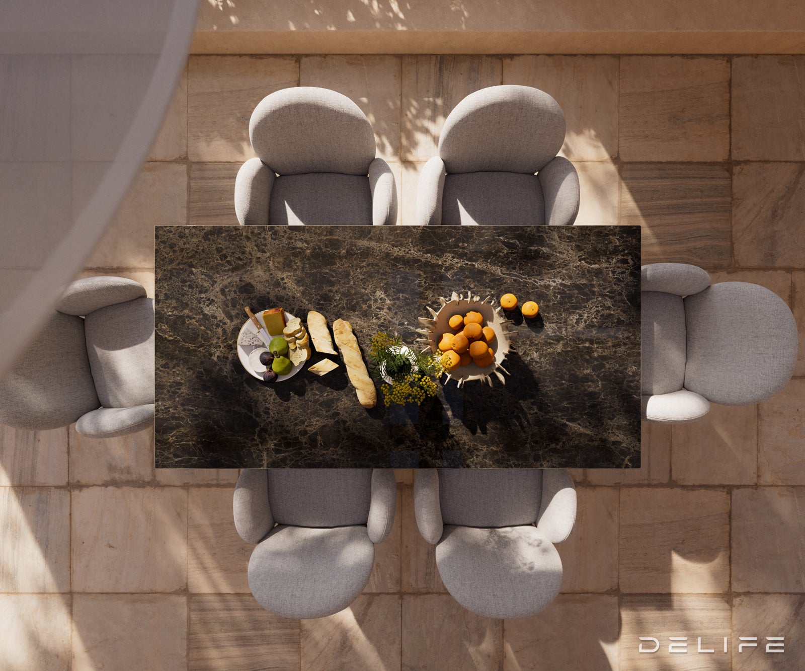 Outdoor stol Edge 200x100cm, Materijal: Keramika Emperador Extra Lucidato