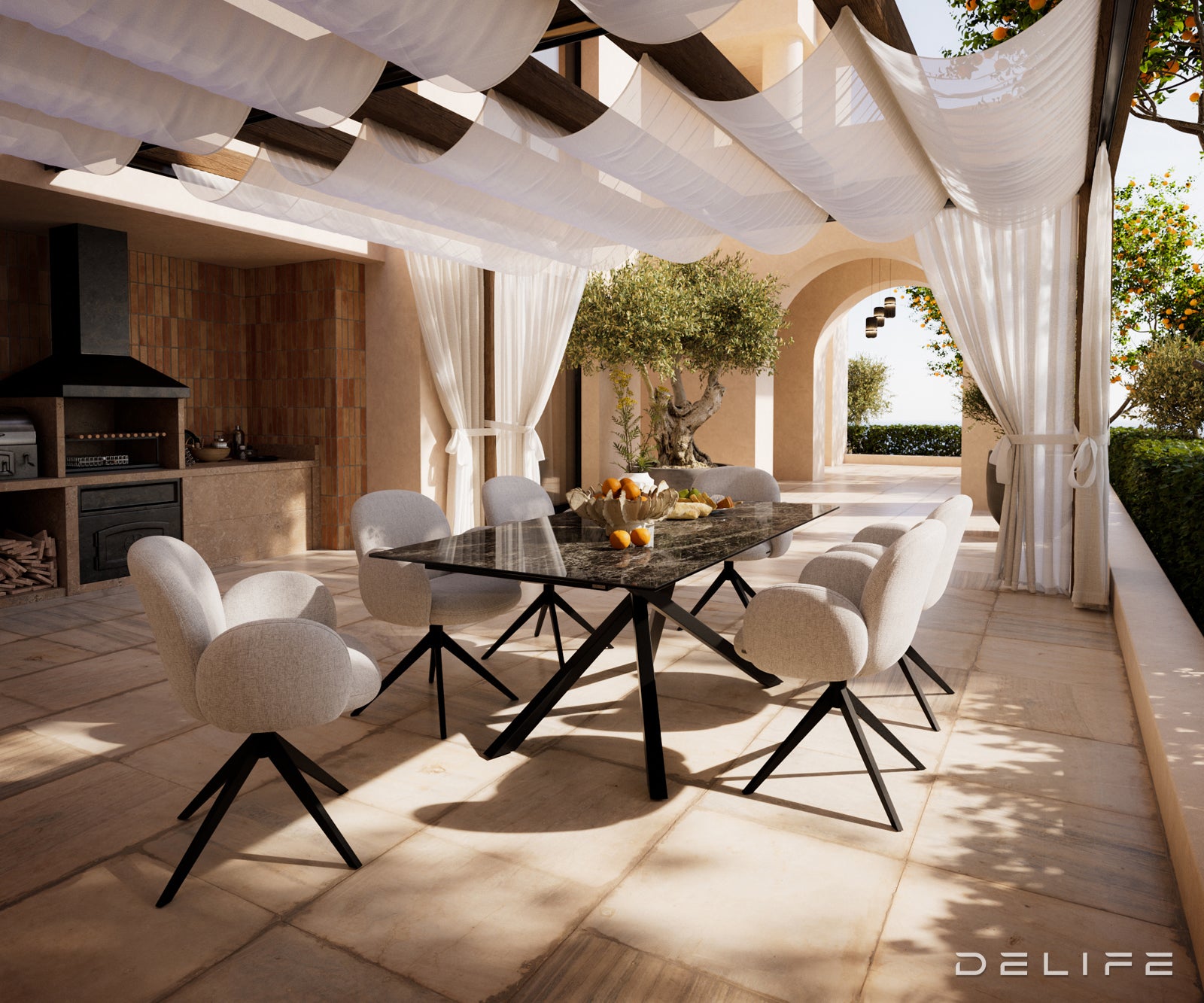Outdoor stol Edge 200x100cm, Materijal: Keramika Emperador Extra Lucidato