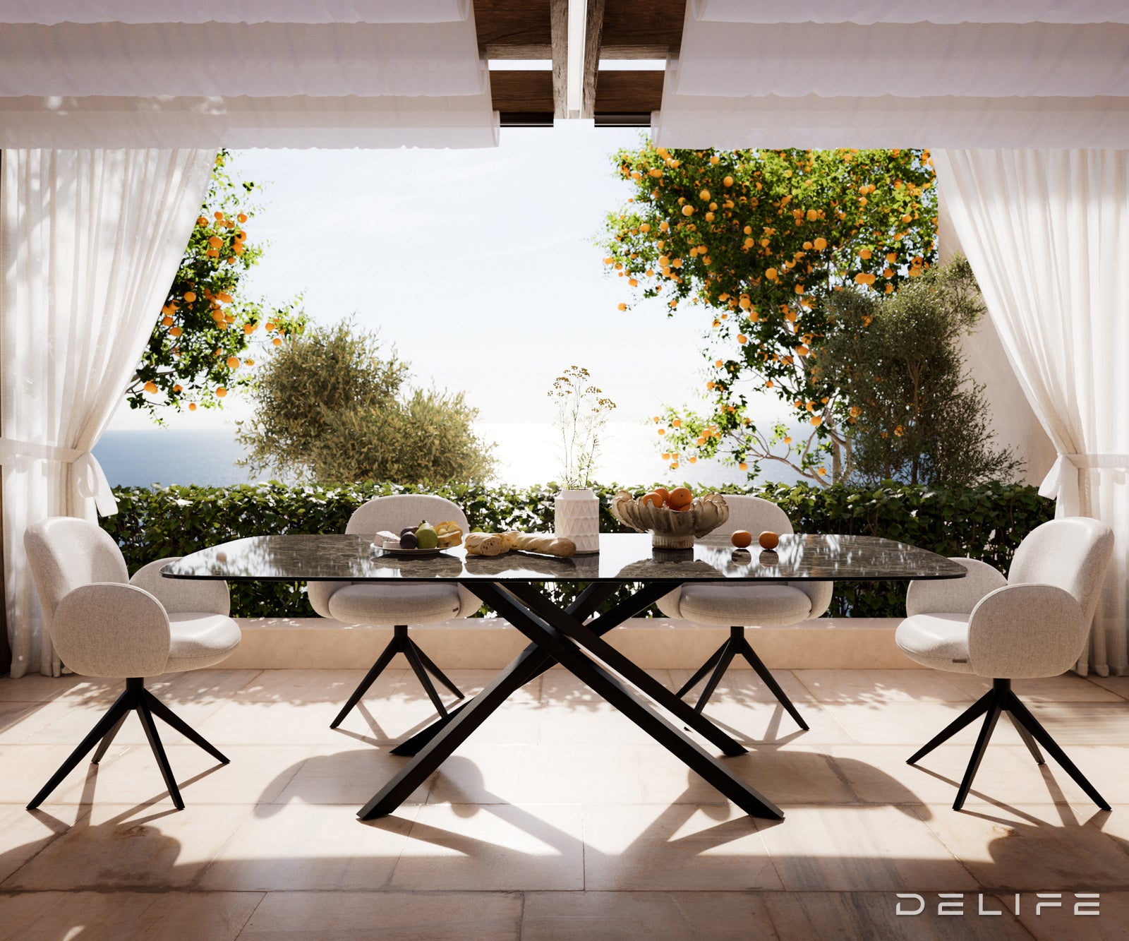 Outdoor stol Edge Boot 240x120cm, Materijal: Keramika Emperador Extra Lucidato