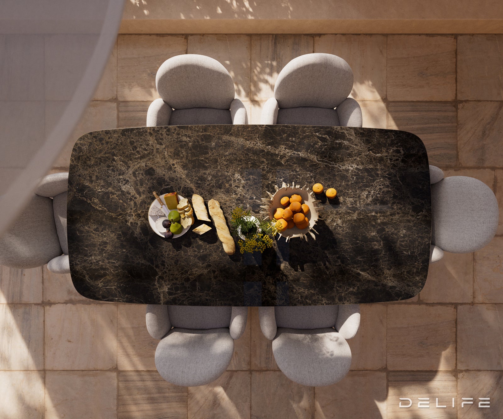Outdoor stol Edge Boot 240x120cm, Materijal: Keramika Emperador Extra Lucidato