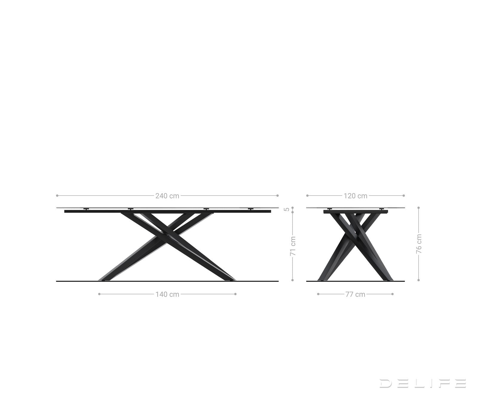 Outdoor stol Edge Boot 240x120cm, Materijal: Keramika Emperador Extra Lucidato