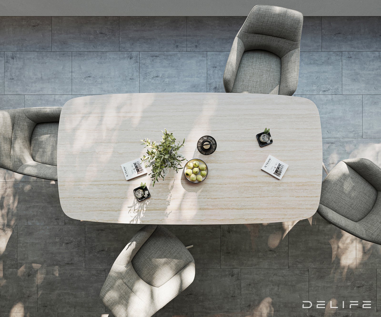 Outdoor stol Edge Boot 200x100cm, Materijal: Keramika Travertino Bianco