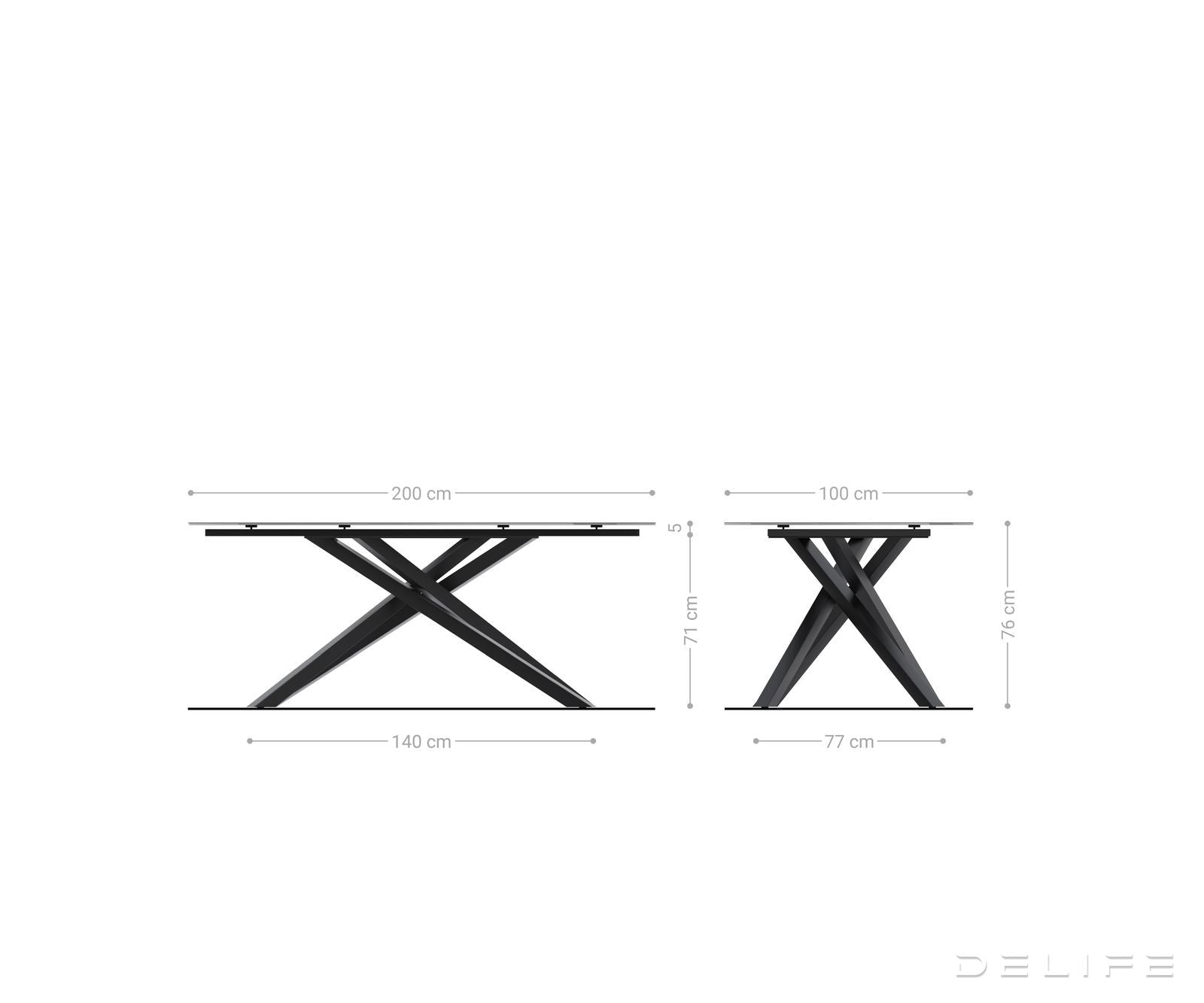 Outdoor stol Edge Boot 200x100cm, Materijal: Keramika Travertino Bianco