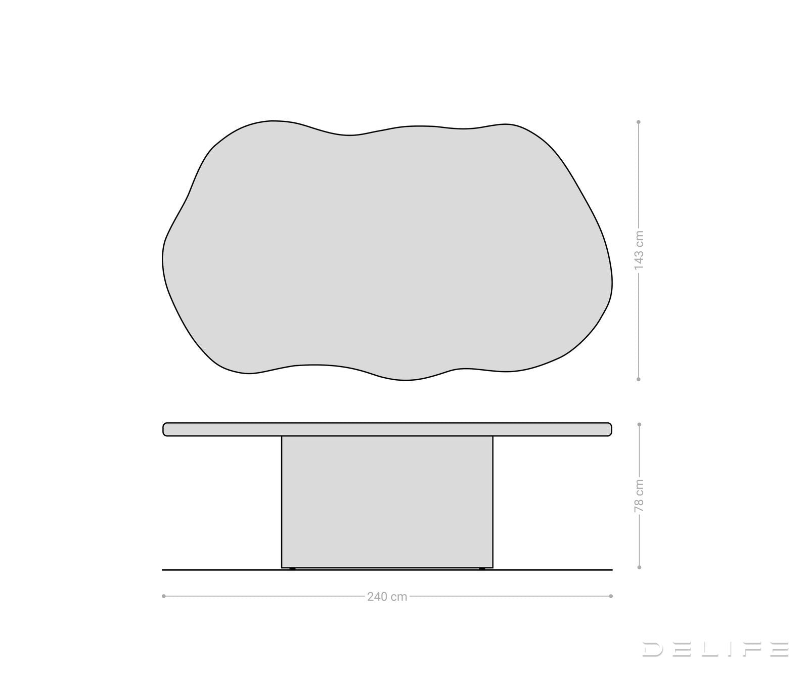Blagovaonski stol Herkon 240x143cm, Materijal: Bagrem