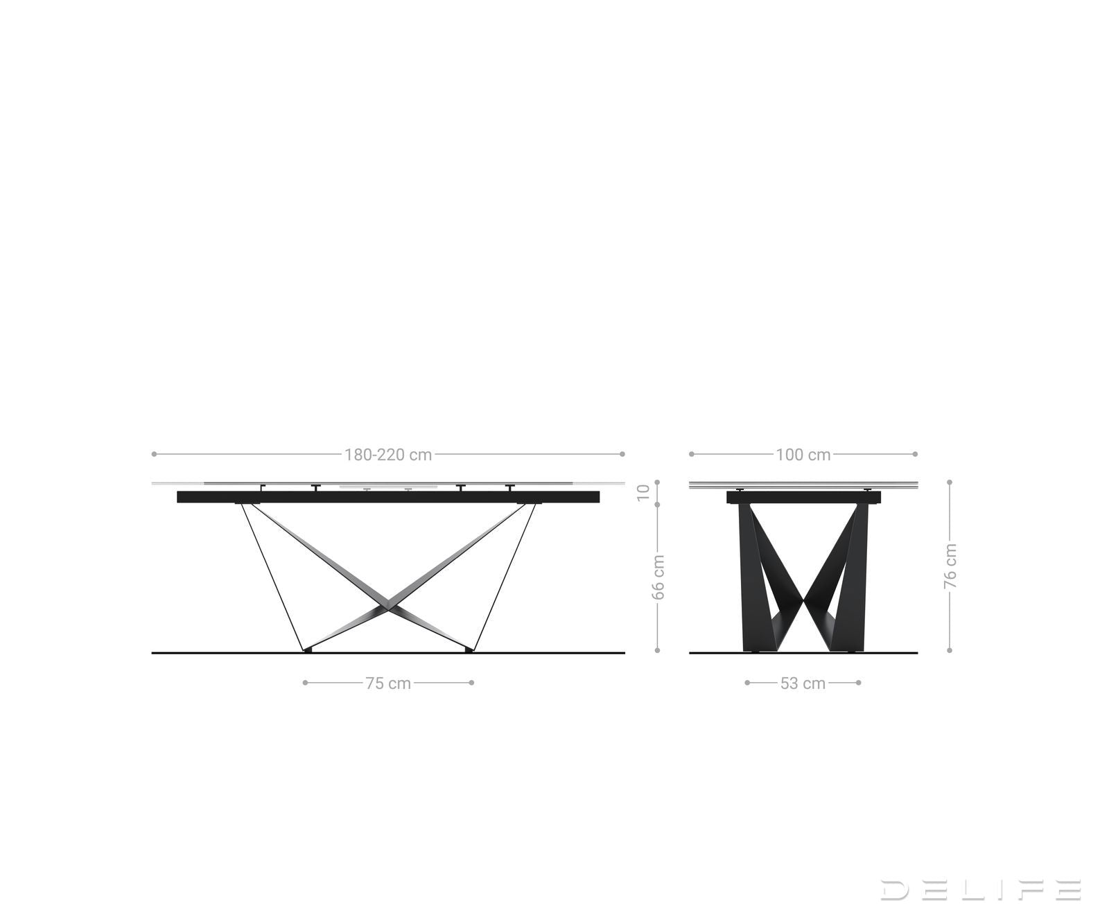 Blagovaonski stol Edge Boot 180-/220x100cm, Materijal: Keramika Minas Melange