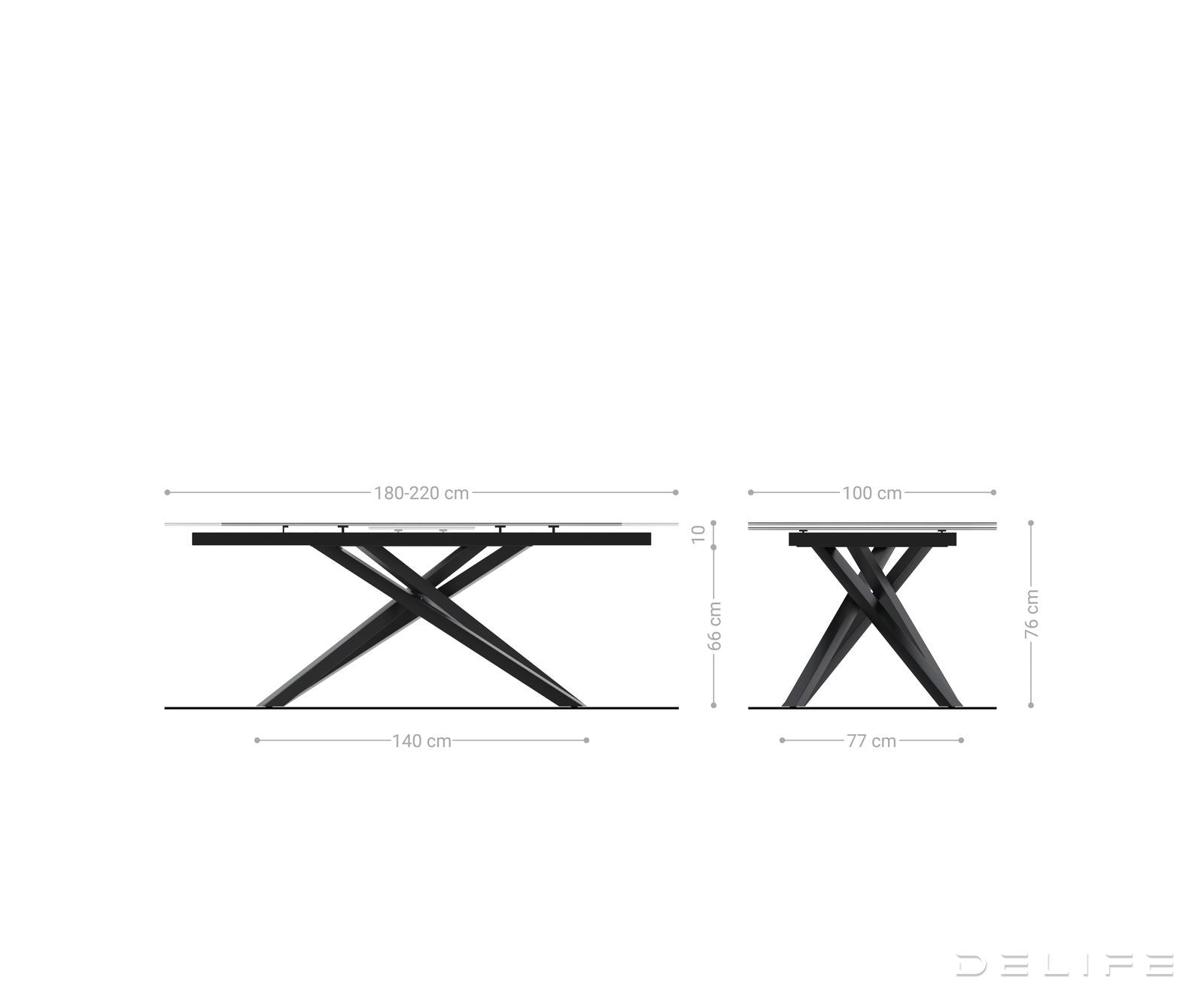 Blagovaonski stol Edge Boot 180-/220x100cm, Materijal: Keramika Minas Melange