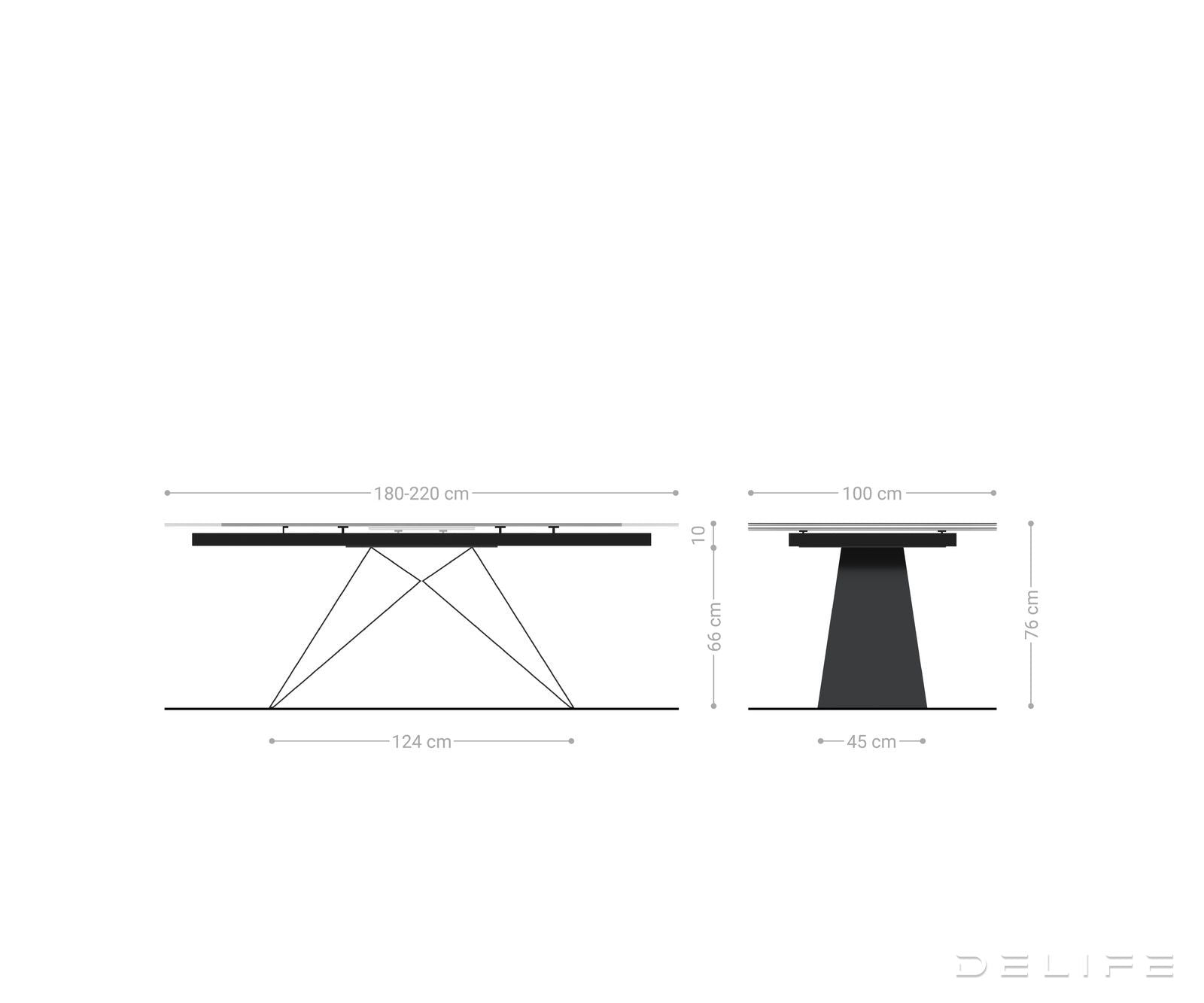 Blagovaonski stol Edge Boot 180-/220x100cm, Materijal: Keramika Minas Melange